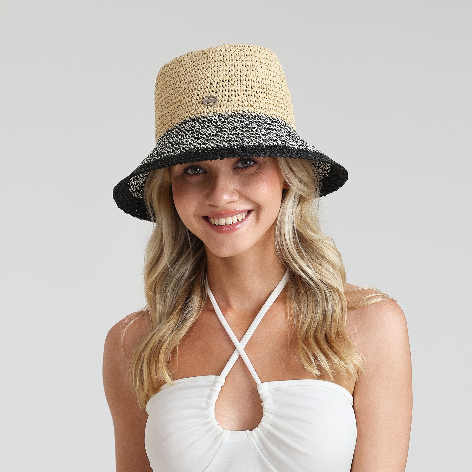 paper straw bucket hat