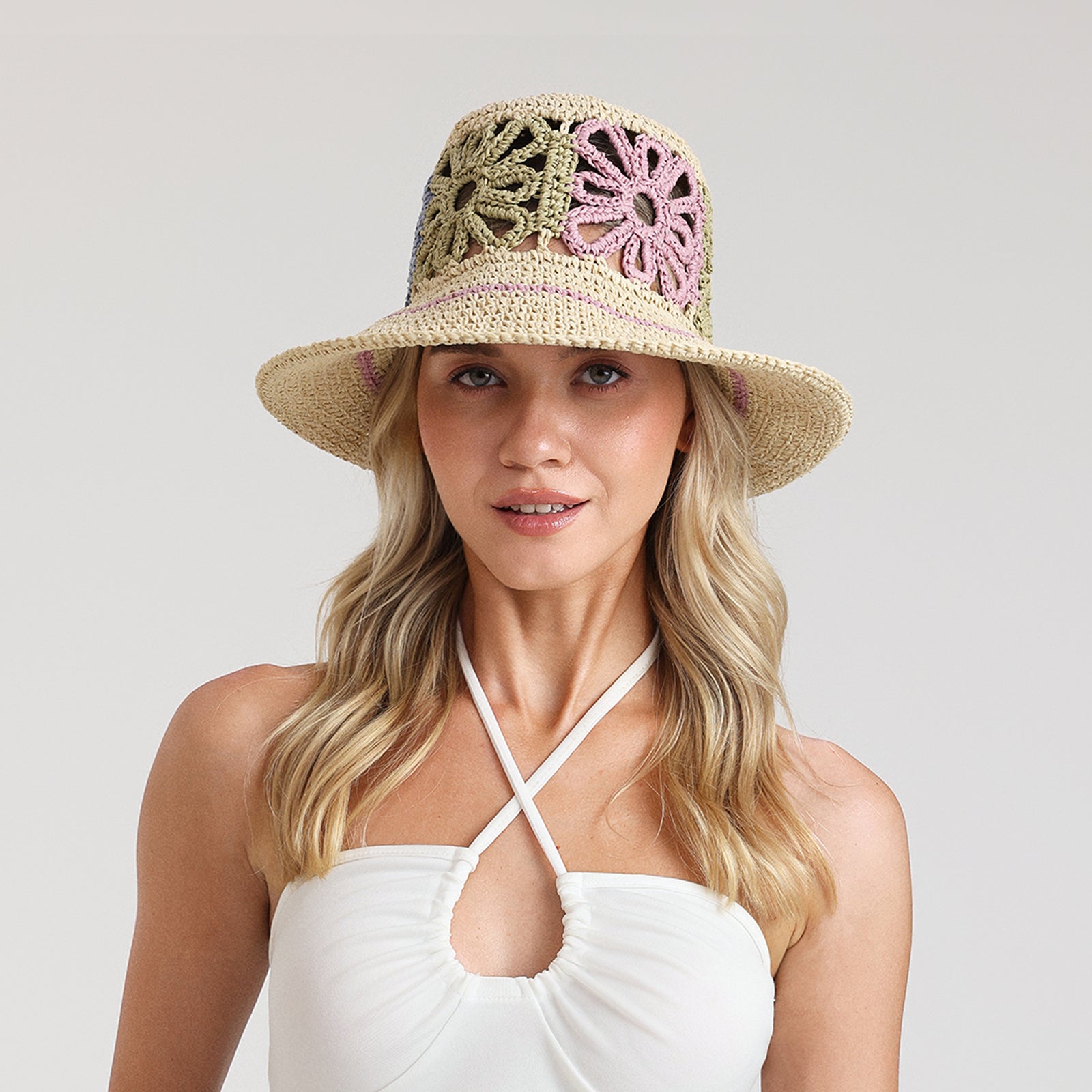 paper straw bucket hat