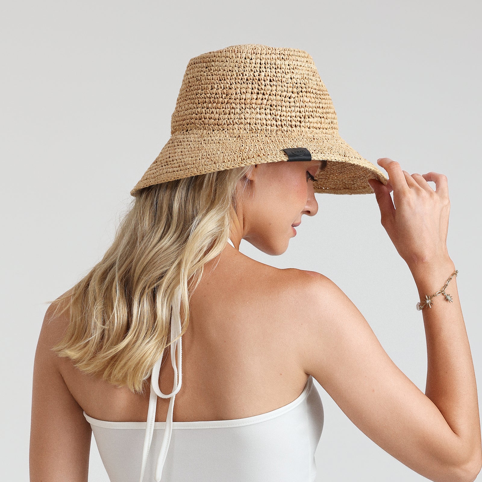 Wholesale Women's Raffia Sun Hat with Wide Brim and UPF 50+ Sun Protection