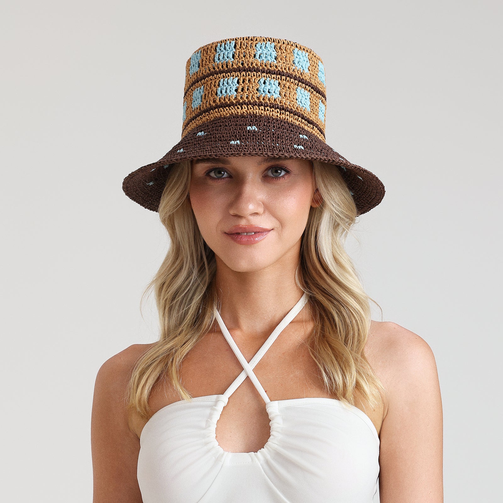 paper straw bucket hat