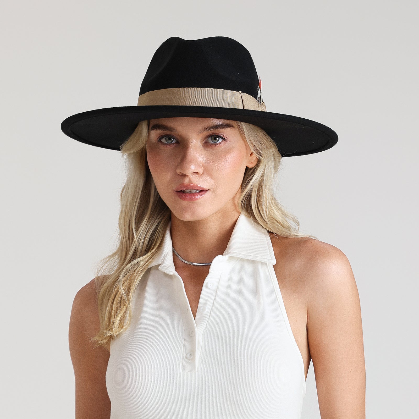 Wholesale Unisex Polyester Fedora Hat with  Flat Brim and UPF 50+ Sun Protection