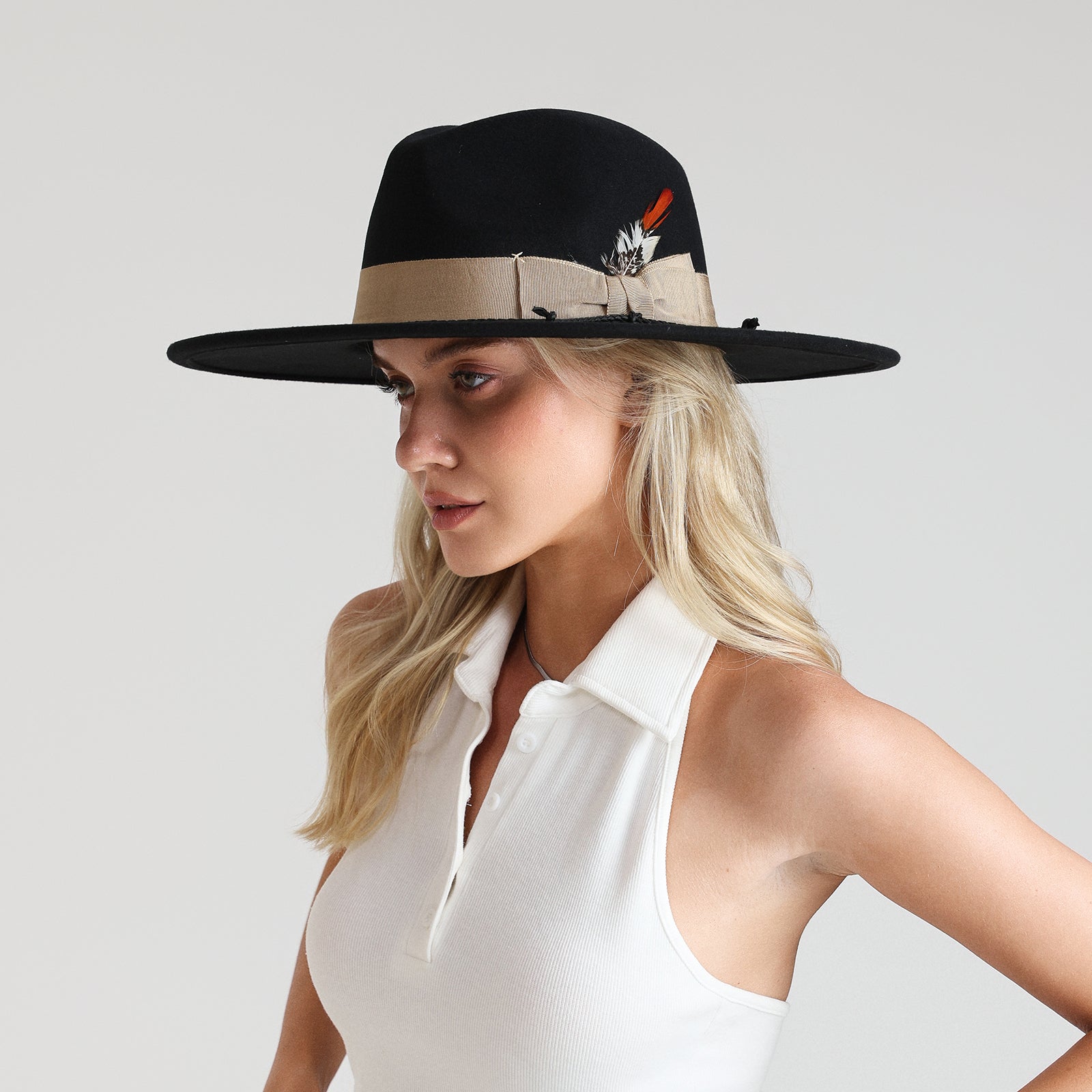 Wholesale Unisex Polyester Fedora Hat with  Flat Brim and UPF 50+ Sun Protection