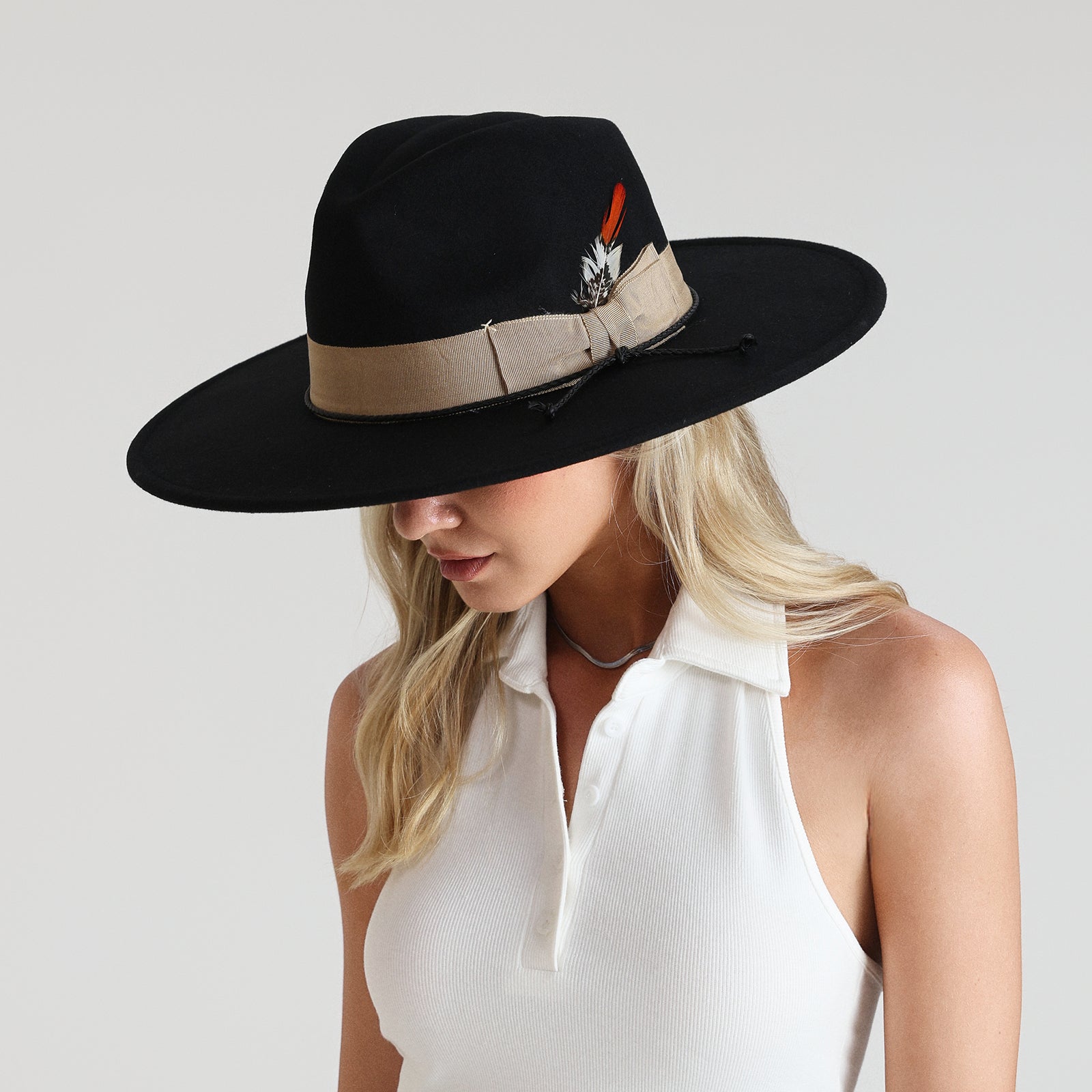 Wholesale Unisex Polyester Fedora Hat with  Flat Brim and UPF 50+ Sun Protection