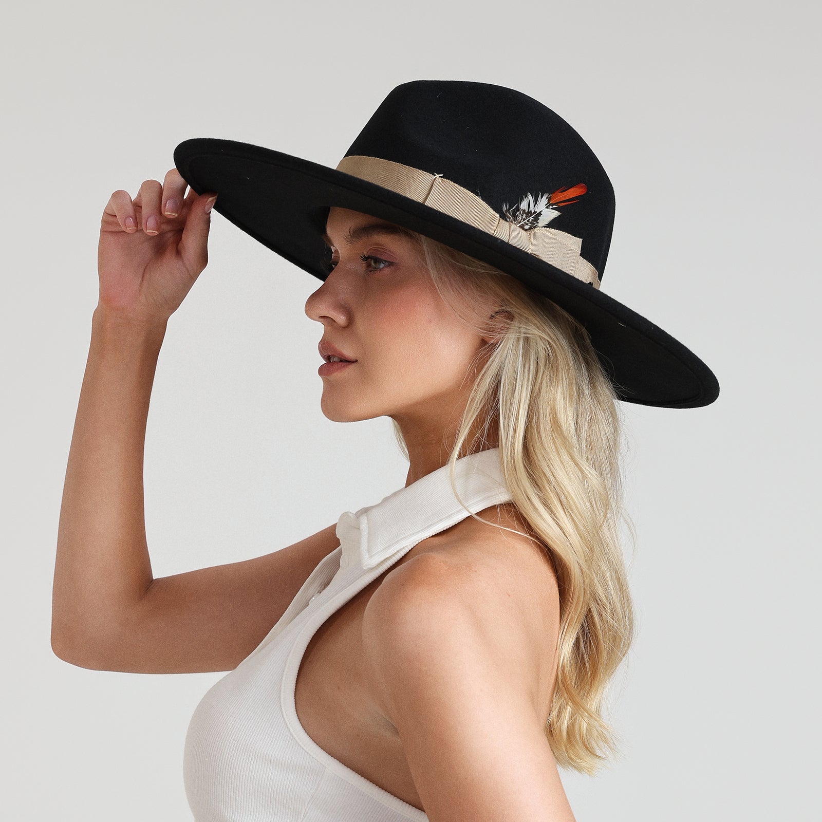 Wholesale Unisex Polyester Fedora Hat with  Flat Brim and UPF 50+ Sun Protection
