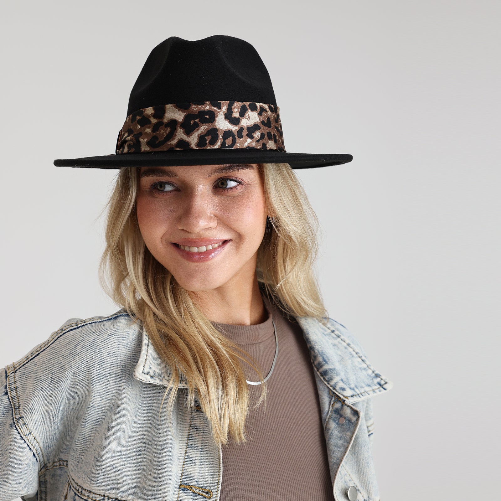 Wholesale Women's Polyester Fedora Hat with  Flat Brim and UPF 50+ Sun Protection