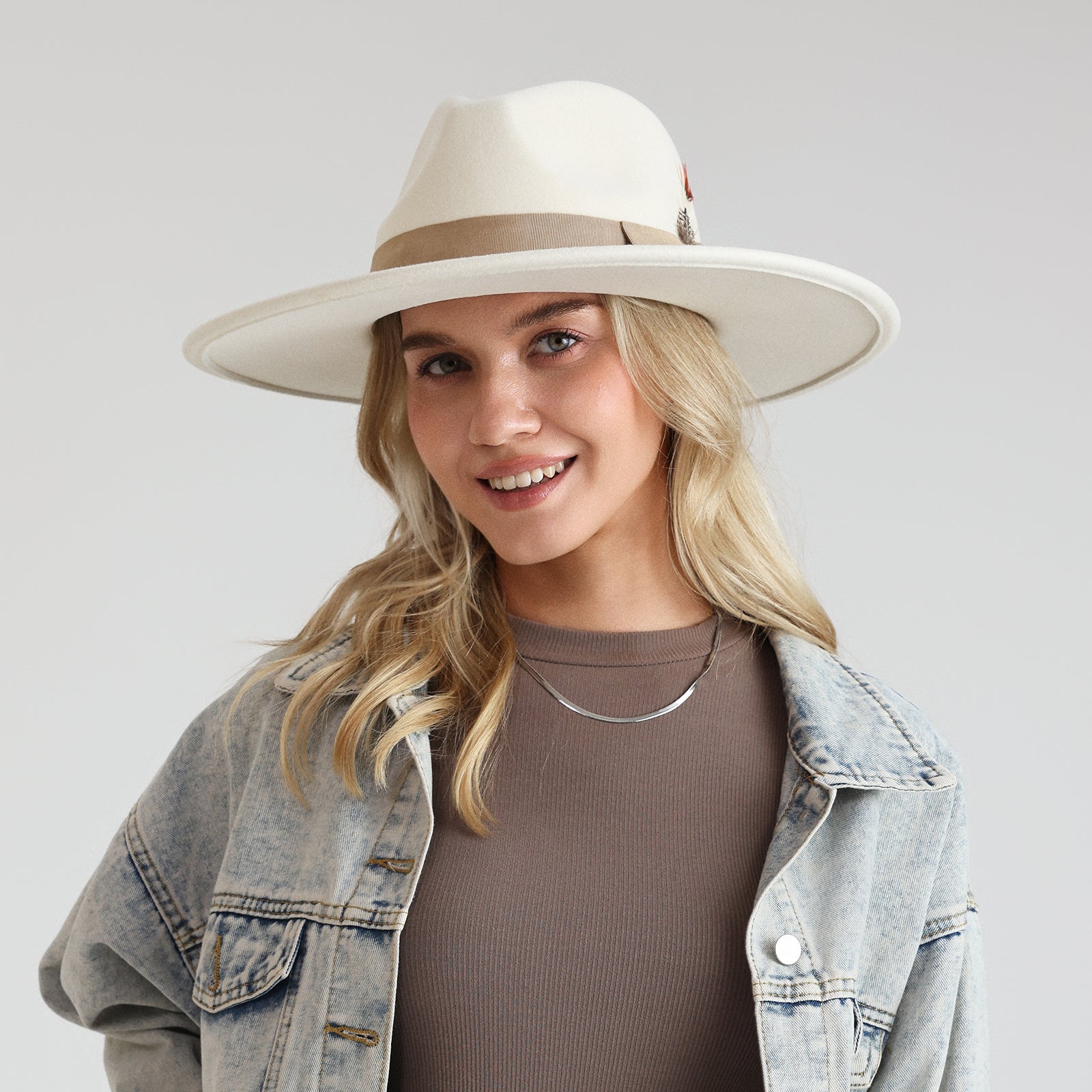 Wholesale Unisex Polyester Fedora Hat with  Flat Brim and UPF 50+ Sun Protection