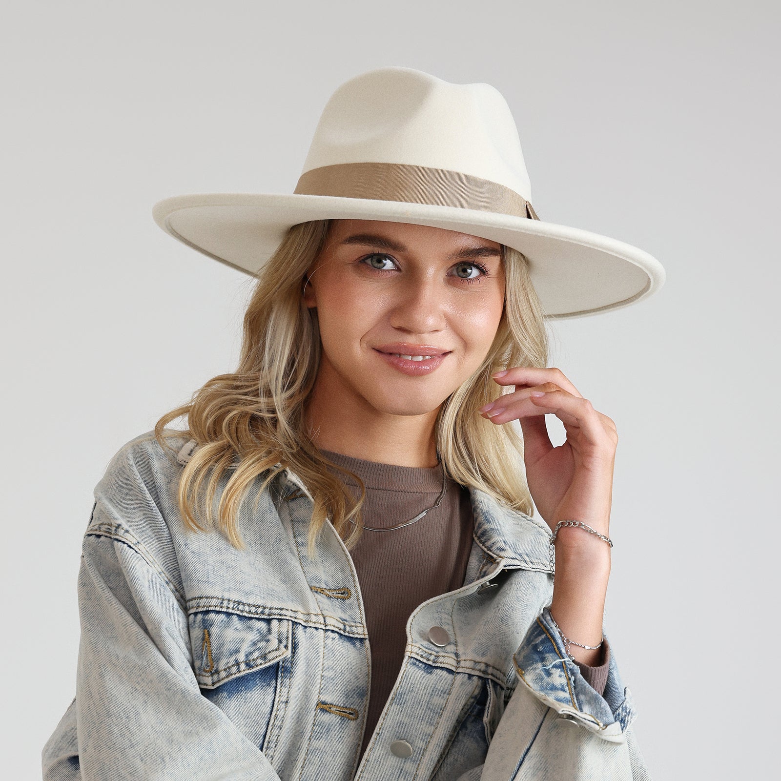 Wholesale Unisex Polyester Fedora Hat with  Flat Brim and UPF 50+ Sun Protection