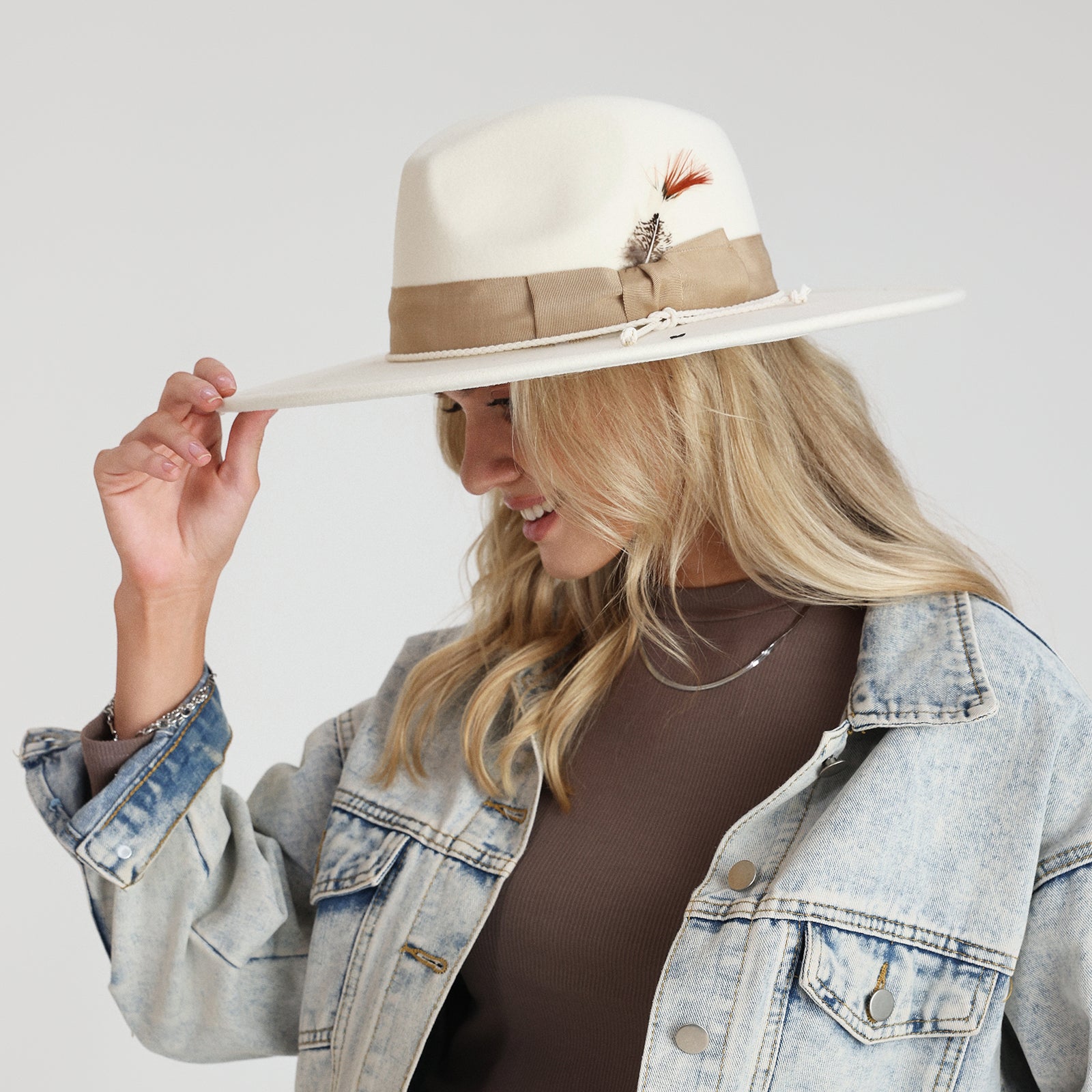 Wholesale Unisex Polyester Fedora Hat with  Flat Brim and UPF 50+ Sun Protection