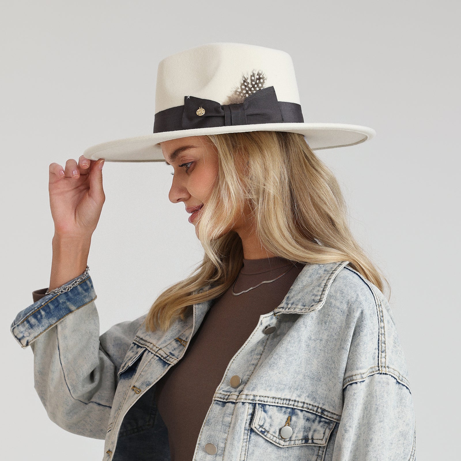 Wholesale Unisex Polyester Fedora Hat with  Flat Brim and UPF 50+ Sun Protection