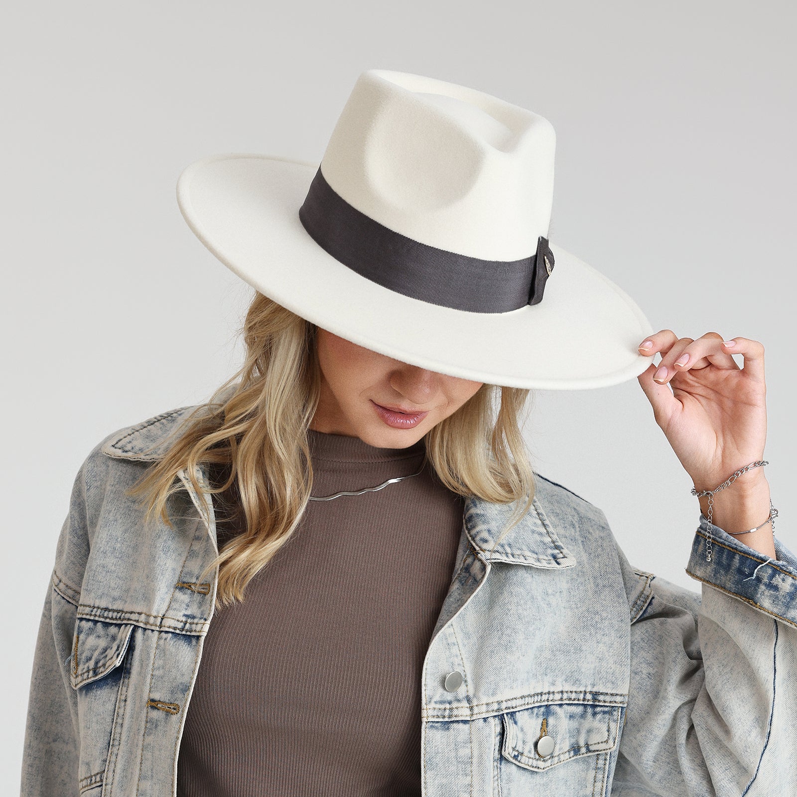Wholesale Unisex Polyester Fedora Hat with  Flat Brim and UPF 50+ Sun Protection