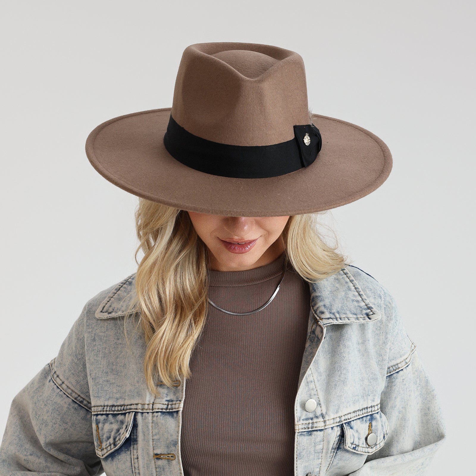 Wholesale Unisex Polyester Fedora Hat with  Flat Brim and UPF 50+ Sun Protection