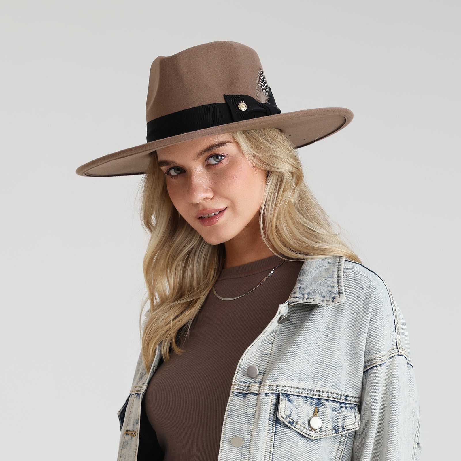Wholesale Unisex Polyester Fedora Hat with  Flat Brim and UPF 50+ Sun Protection