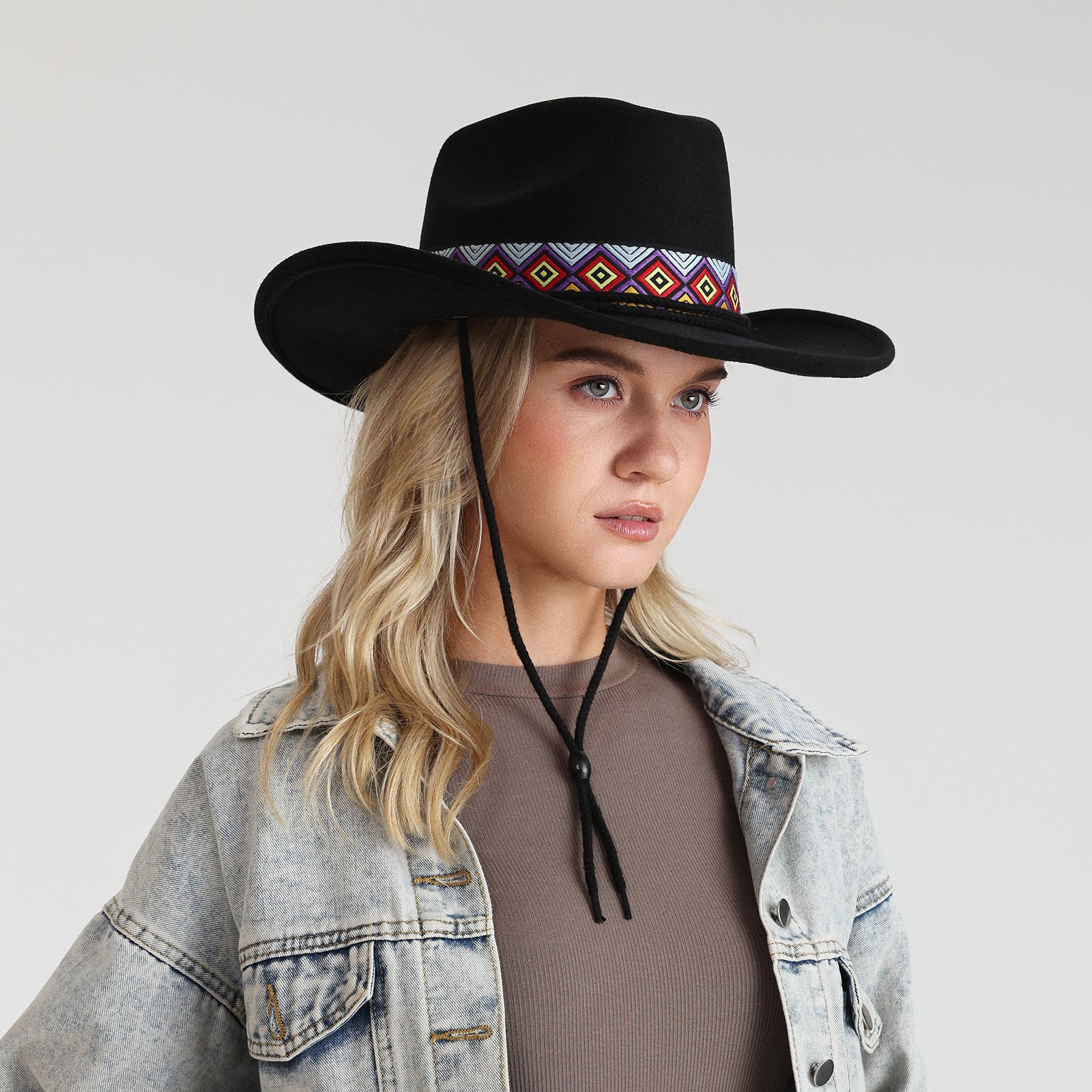 Wholesale Unisex Polyester Cowboy Hat with Upturned Brim and UPF 50+ Sun Protection