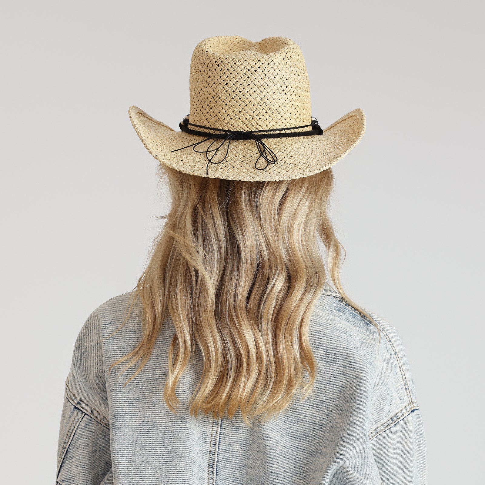 Wholesale Unisex Paper Straw Cowboy Hat with Upturned Brim and UPF 50+ Sun Protection