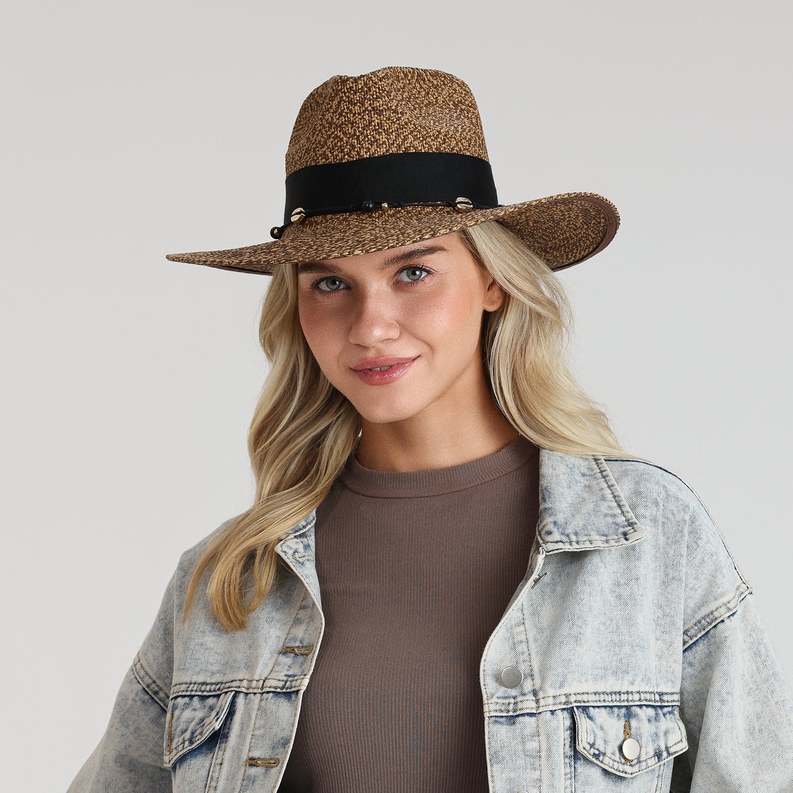 paper straw straw fedora hat