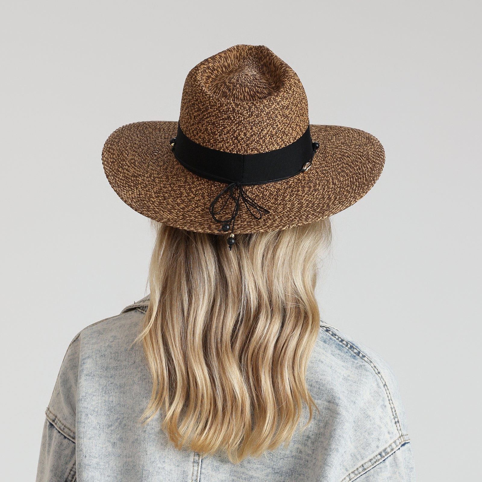 Wholesale Unisex Paper Straw Fedora Hat with Wide Brim and UPF 50+ Sun Protection