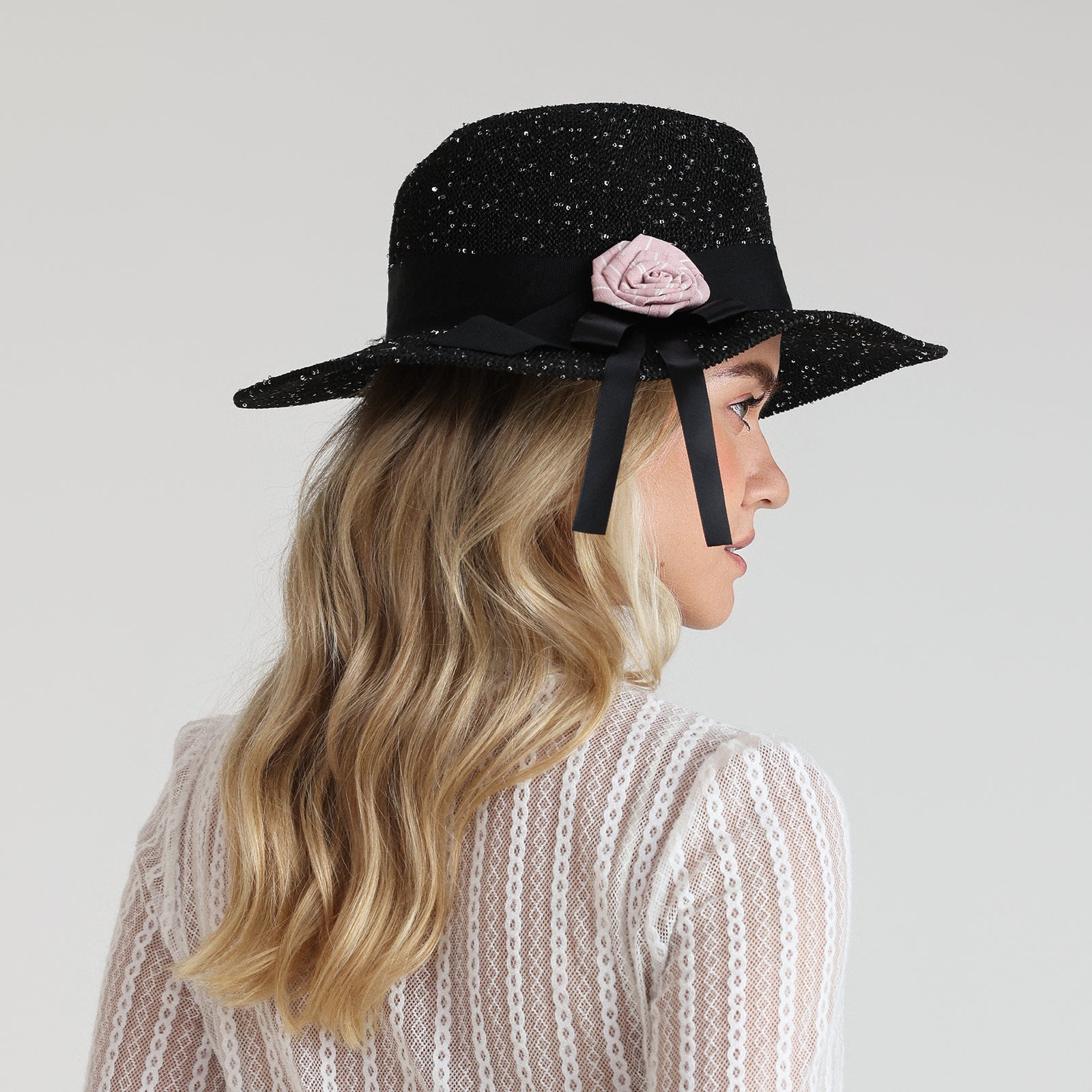 Wholesale Women's Polyester Fedora Hat with  Flat Brim and UPF 50+ Sun Protection