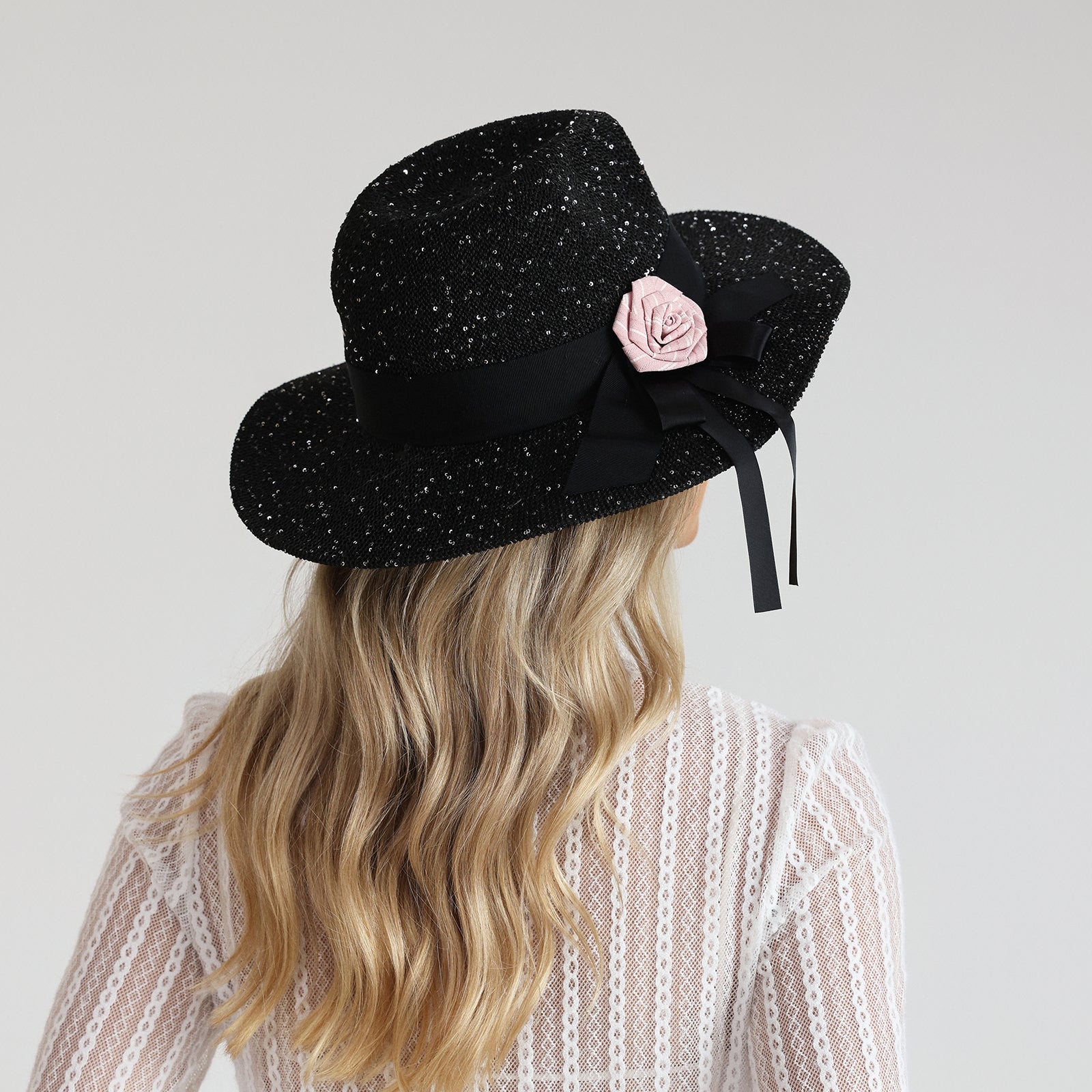 Wholesale Women's Polyester Fedora Hat with  Flat Brim and UPF 50+ Sun Protection