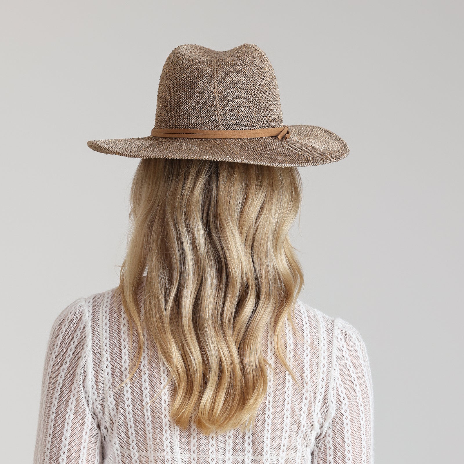 Wholesale Women's Polyester Fedora Hat with  Flat Brim and UPF 50+ Sun Protection