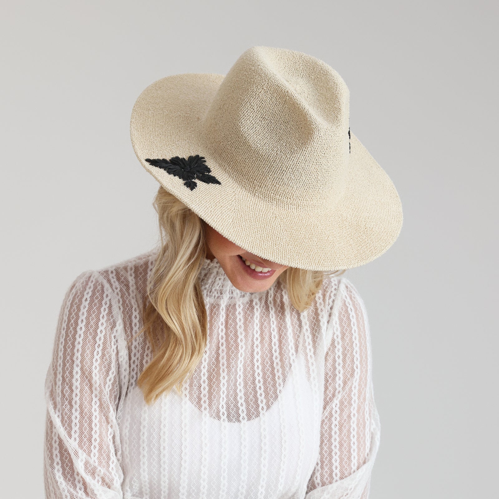 Wholesale Women's Polyester Fedora Hat with Wide Brim and UPF 50+ Sun Protection
