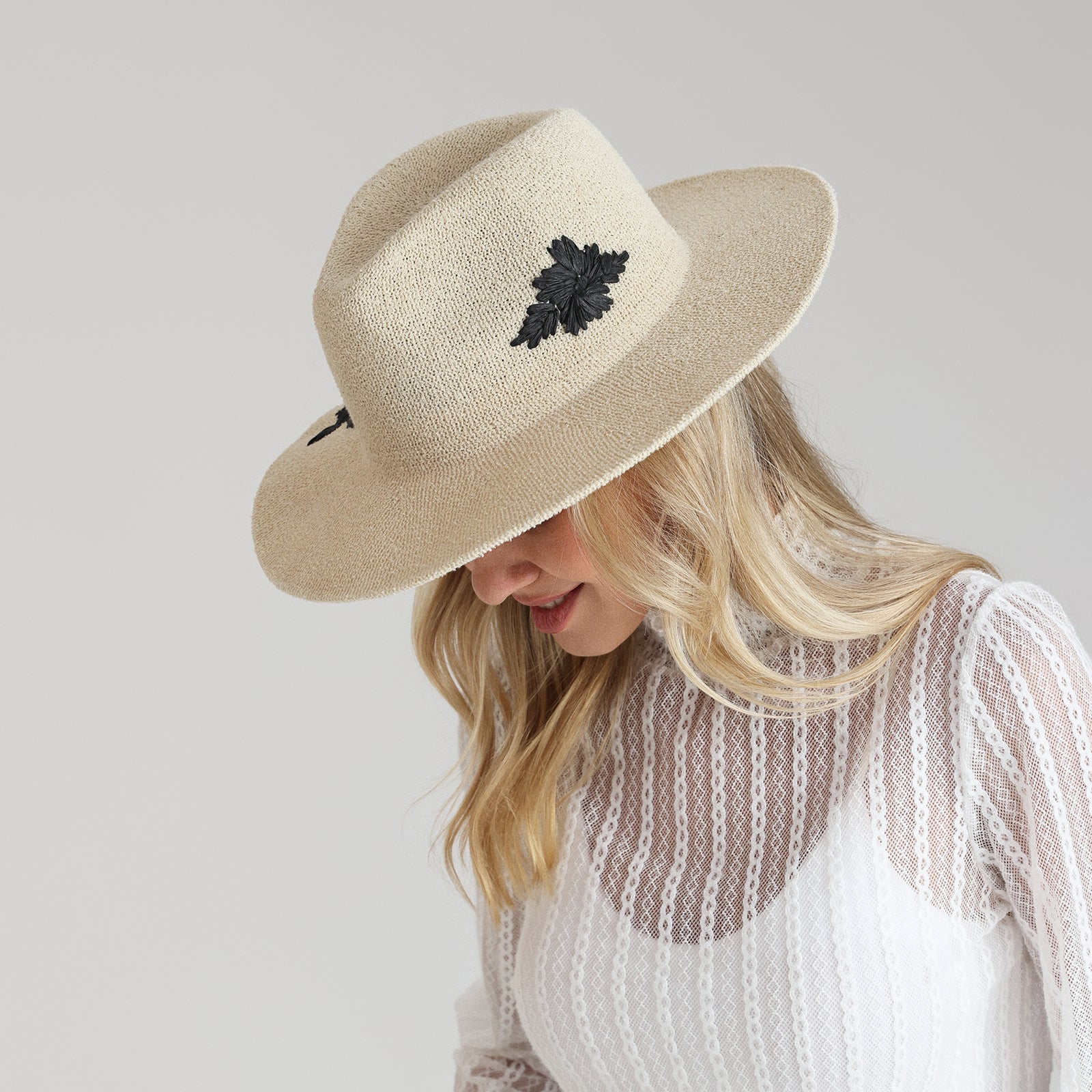 Wholesale Women's Polyester Fedora Hat with Wide Brim and UPF 50+ Sun Protection