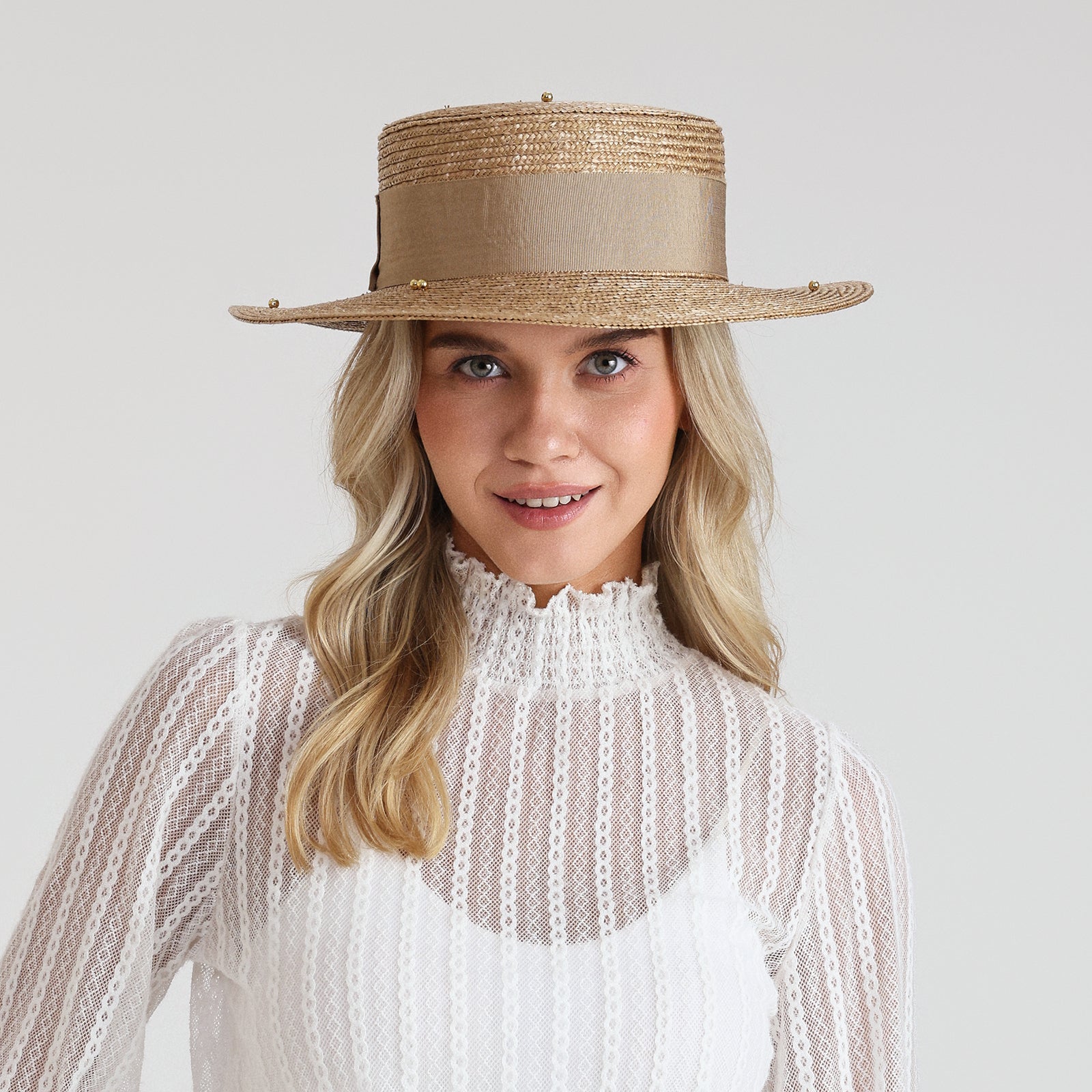wheat straw straw boater hat