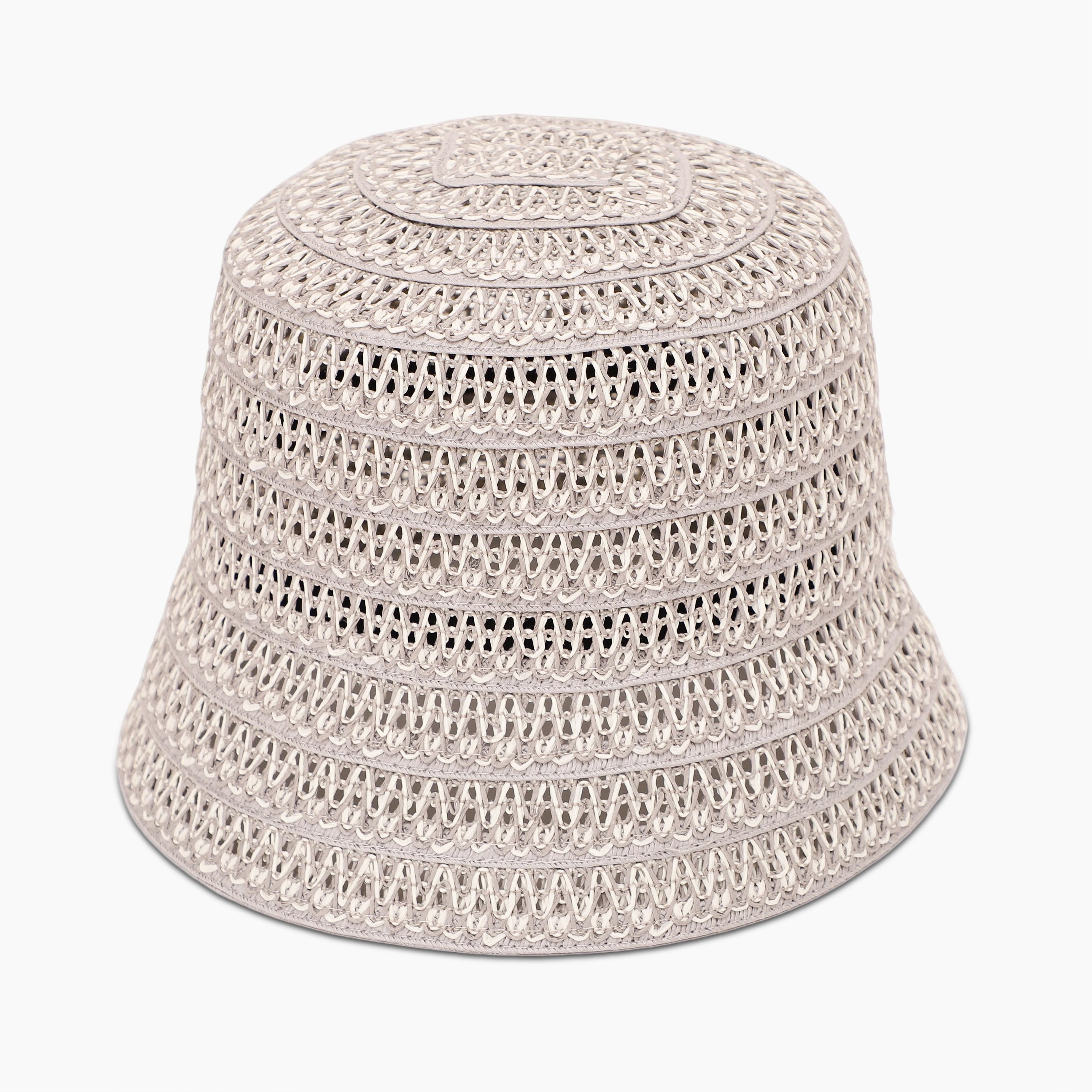 US Stock Wholesale Women's Paper Straw Bucket Hat with Wide Brim and UPF 50+ Sun Protection