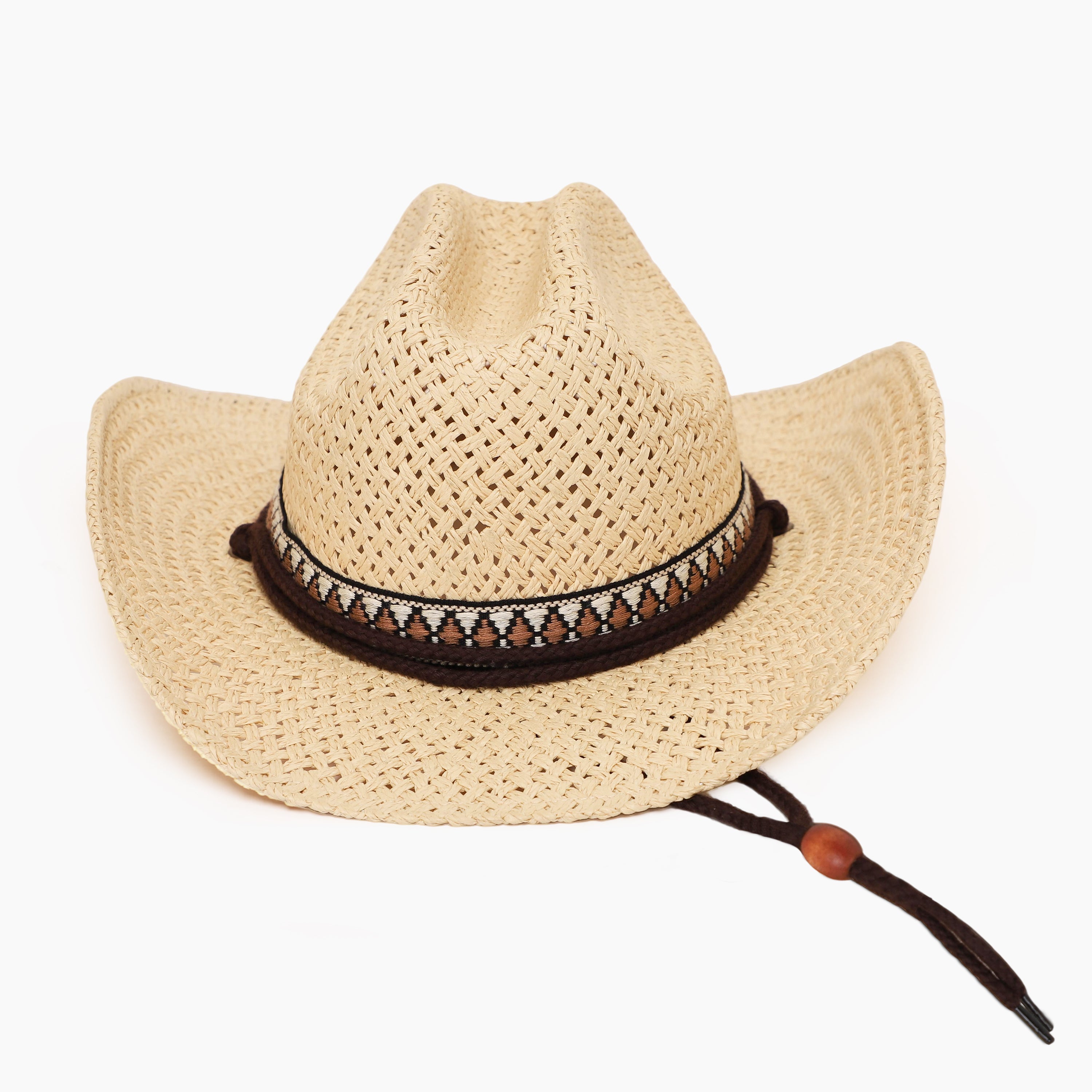US Stock Wholesale Unisex Paper Straw Cowboy Hat with Upturned Brim and UPF 50+ Sun Protection