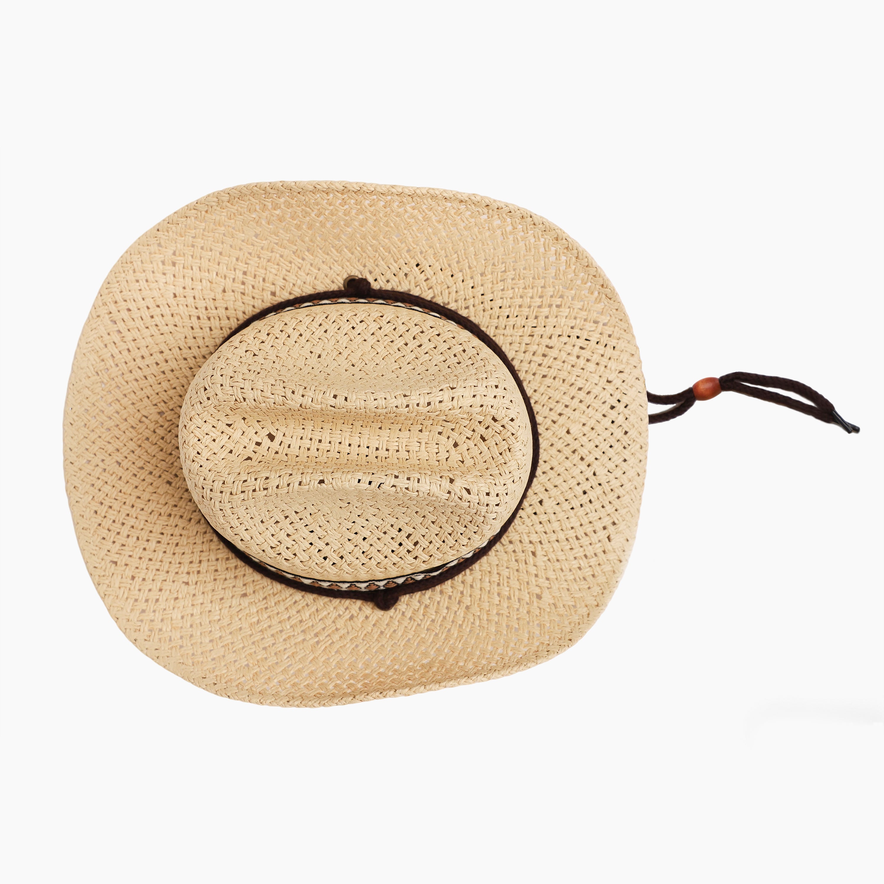 US Stock Wholesale Unisex Paper Straw Cowboy Hat with Upturned Brim and UPF 50+ Sun Protection