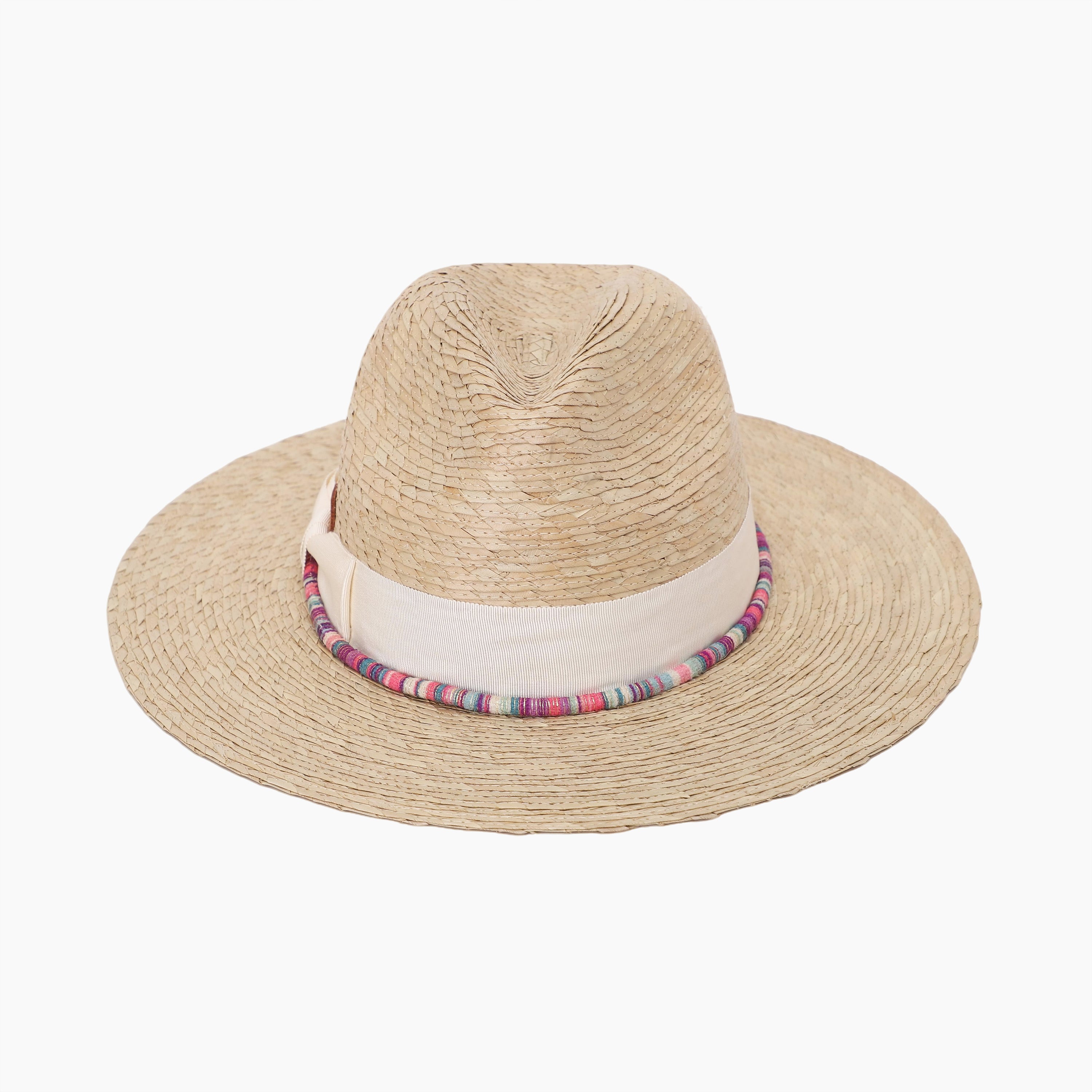 US Stock Wholesale Unisex Palm Leaf Fedora Hat with  Flat Brim and UPF 50+ Sun Protection