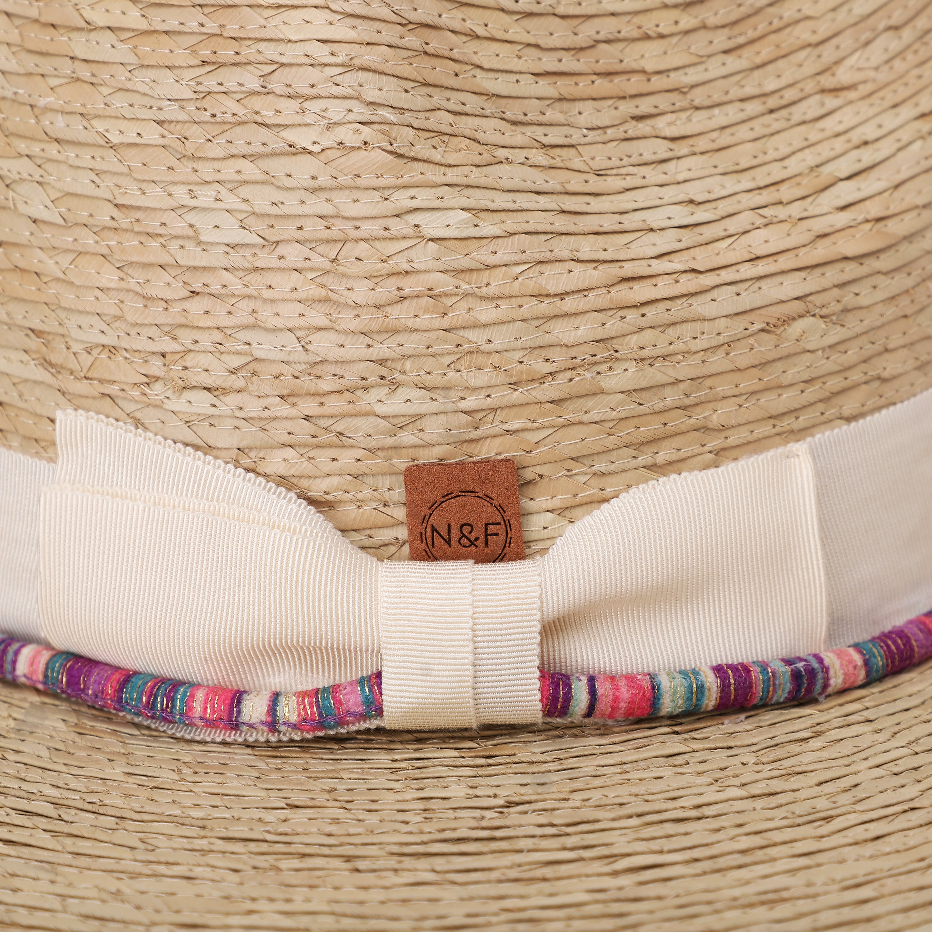 US Stock Wholesale Unisex Palm Leaf Fedora Hat with  Flat Brim and UPF 50+ Sun Protection