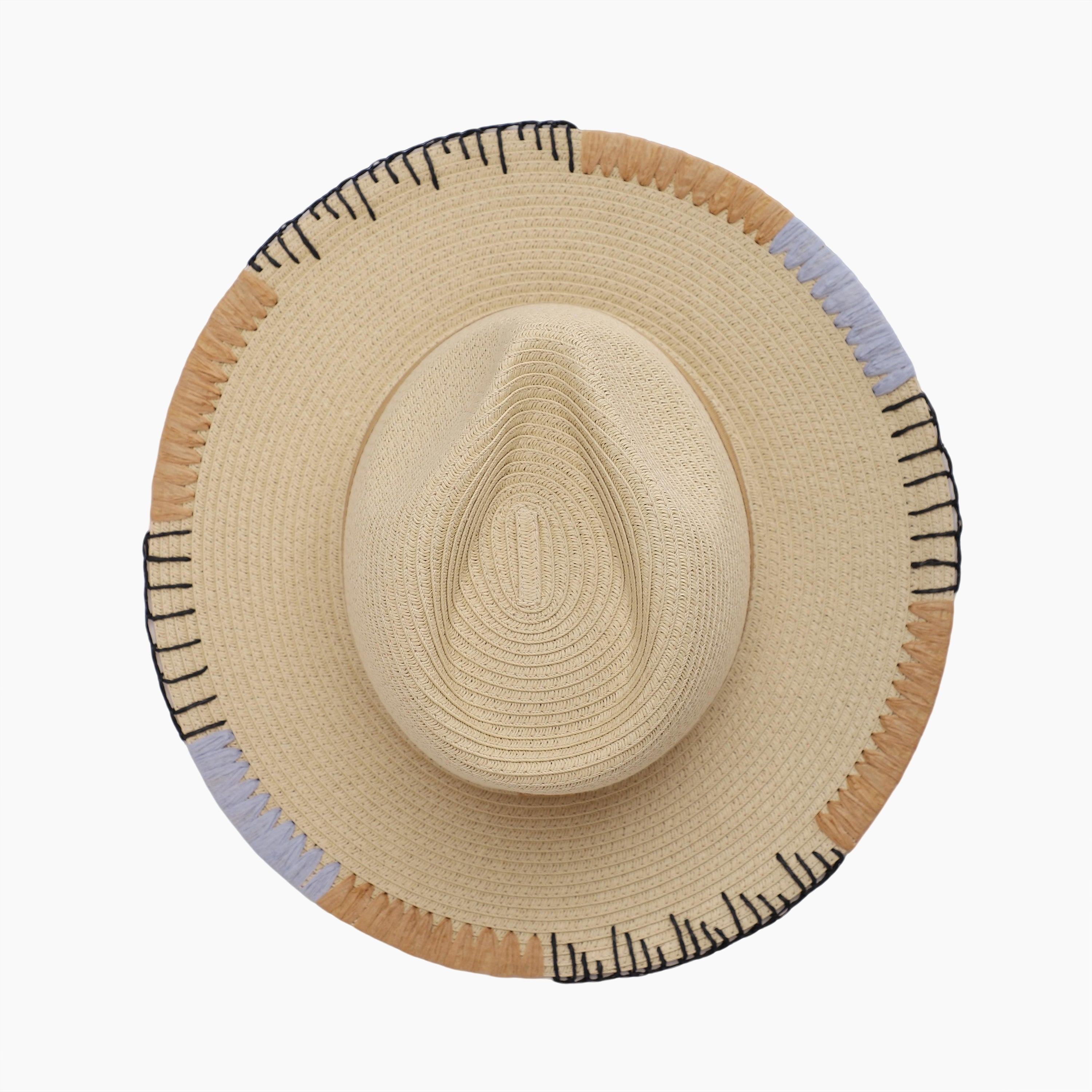 Wholesale Women's Paper Straw Fedora Hat with Flat brim and UPF 50+ Sun Protection