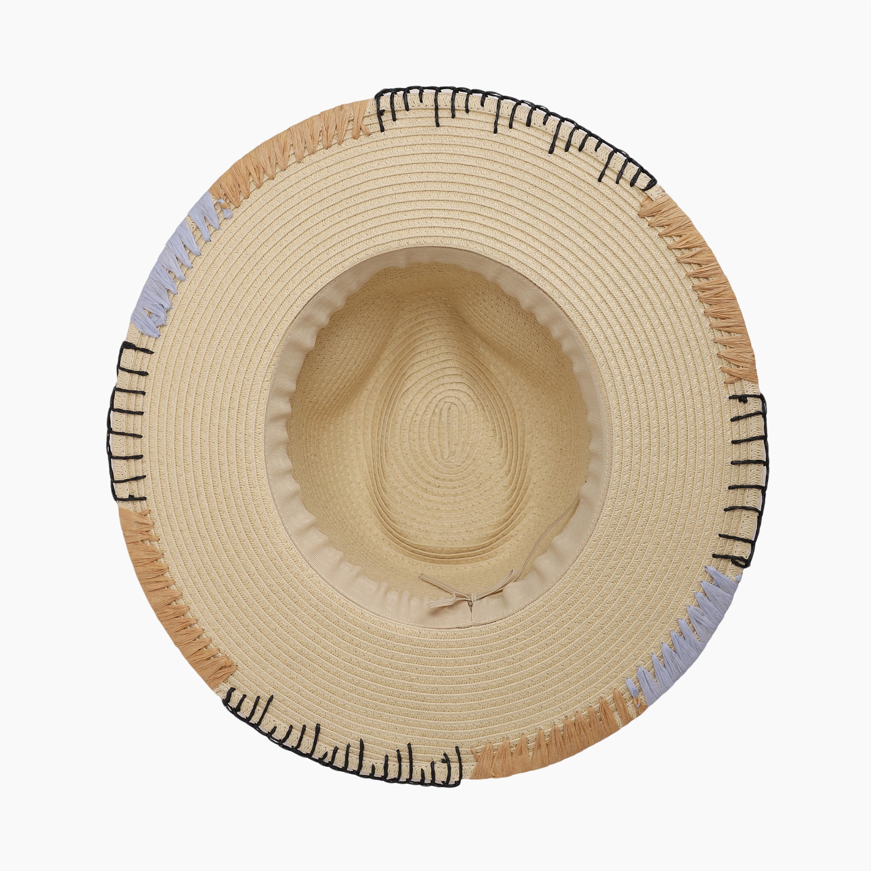 Wholesale Women's Paper Straw Fedora Hat with Flat brim and UPF 50+ Sun Protection