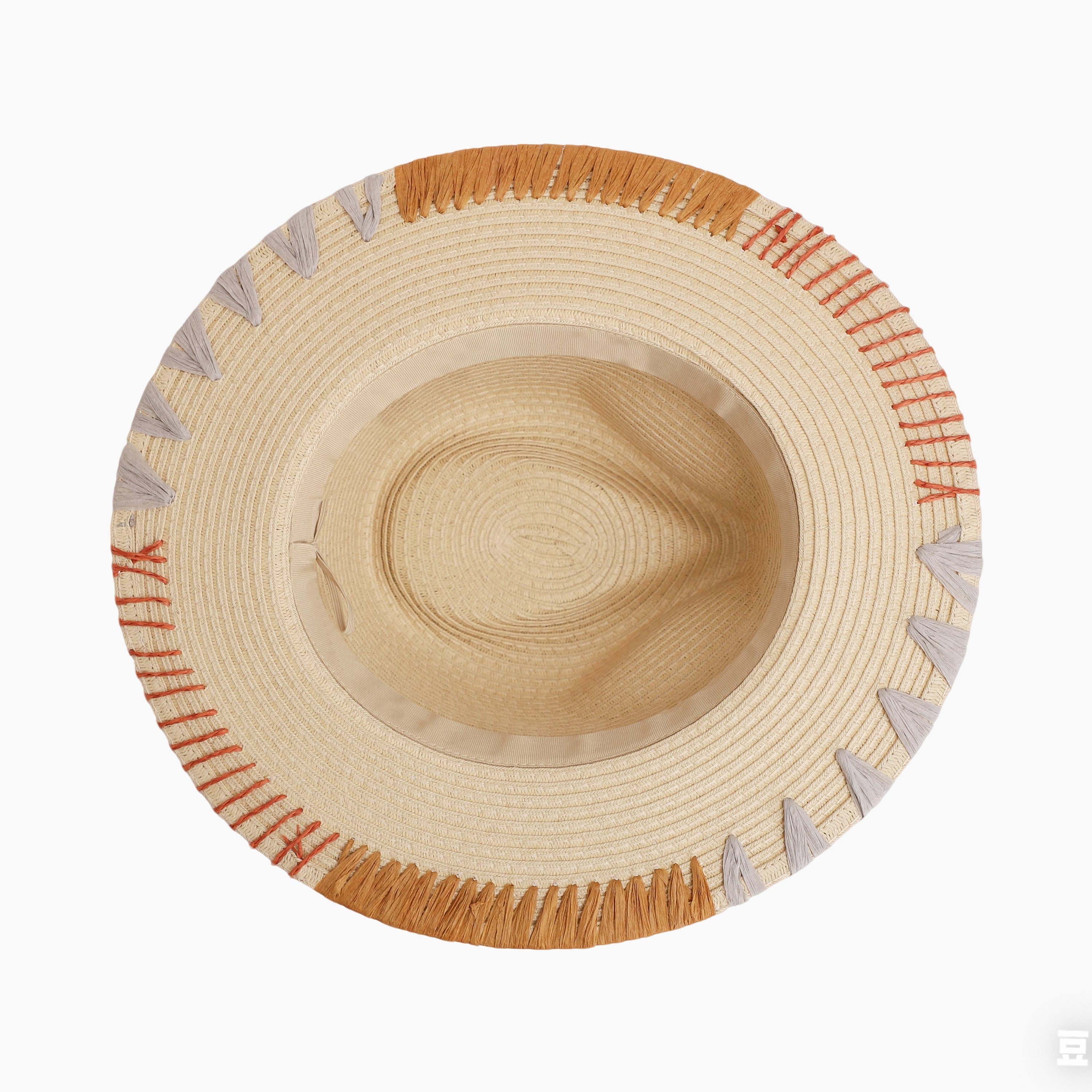 Wholesale Women's Paper Straw Fedora Hat with Flat brim and UPF 50+ Sun Protection