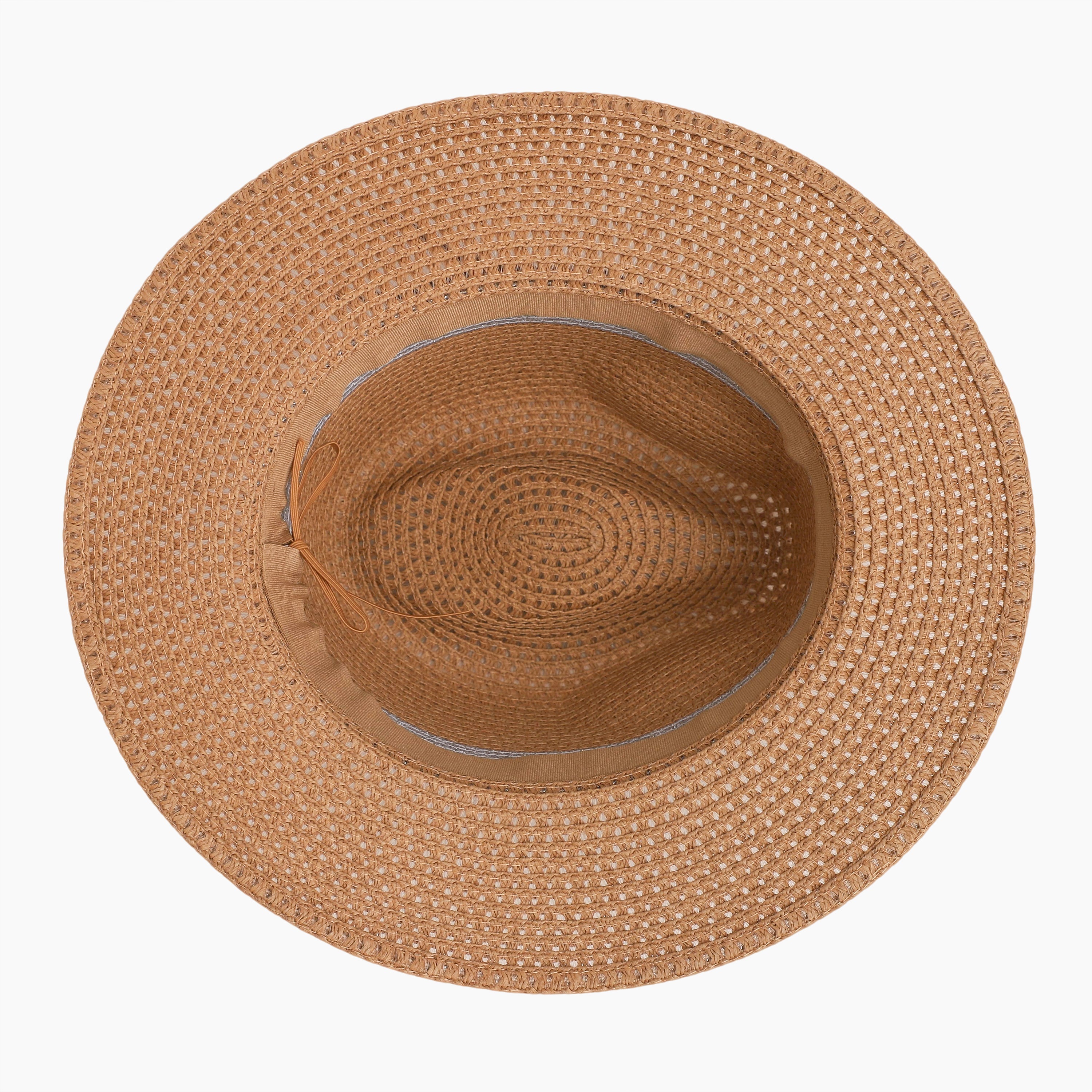 Wholesale Unisex Paper Straw Fedora Hat with Wide Brim and UPF 50+ Sun Protection