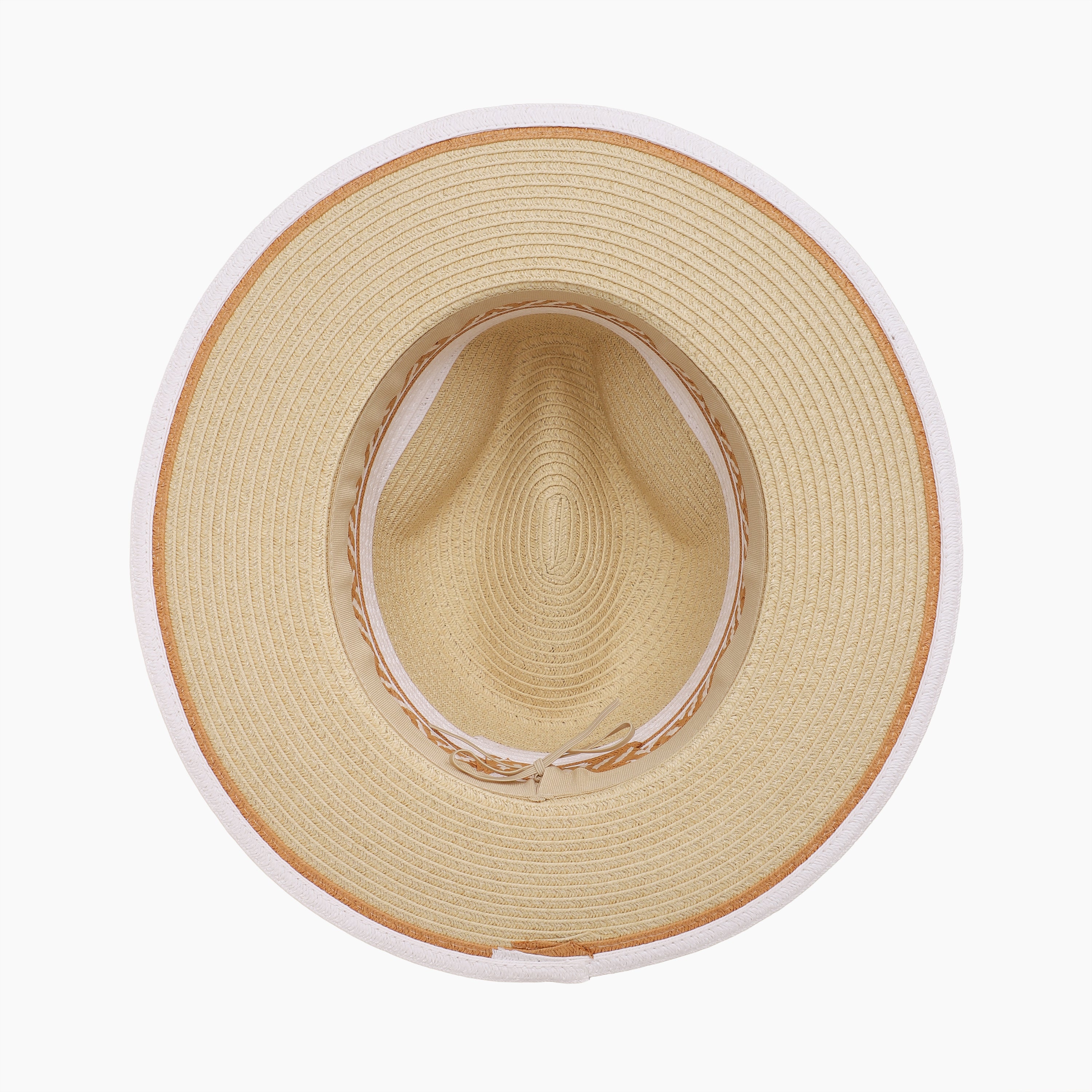 Wholesale Women's Paper Straw Fedora Hat with  Flat Brim and UPF 50+ Sun Protection