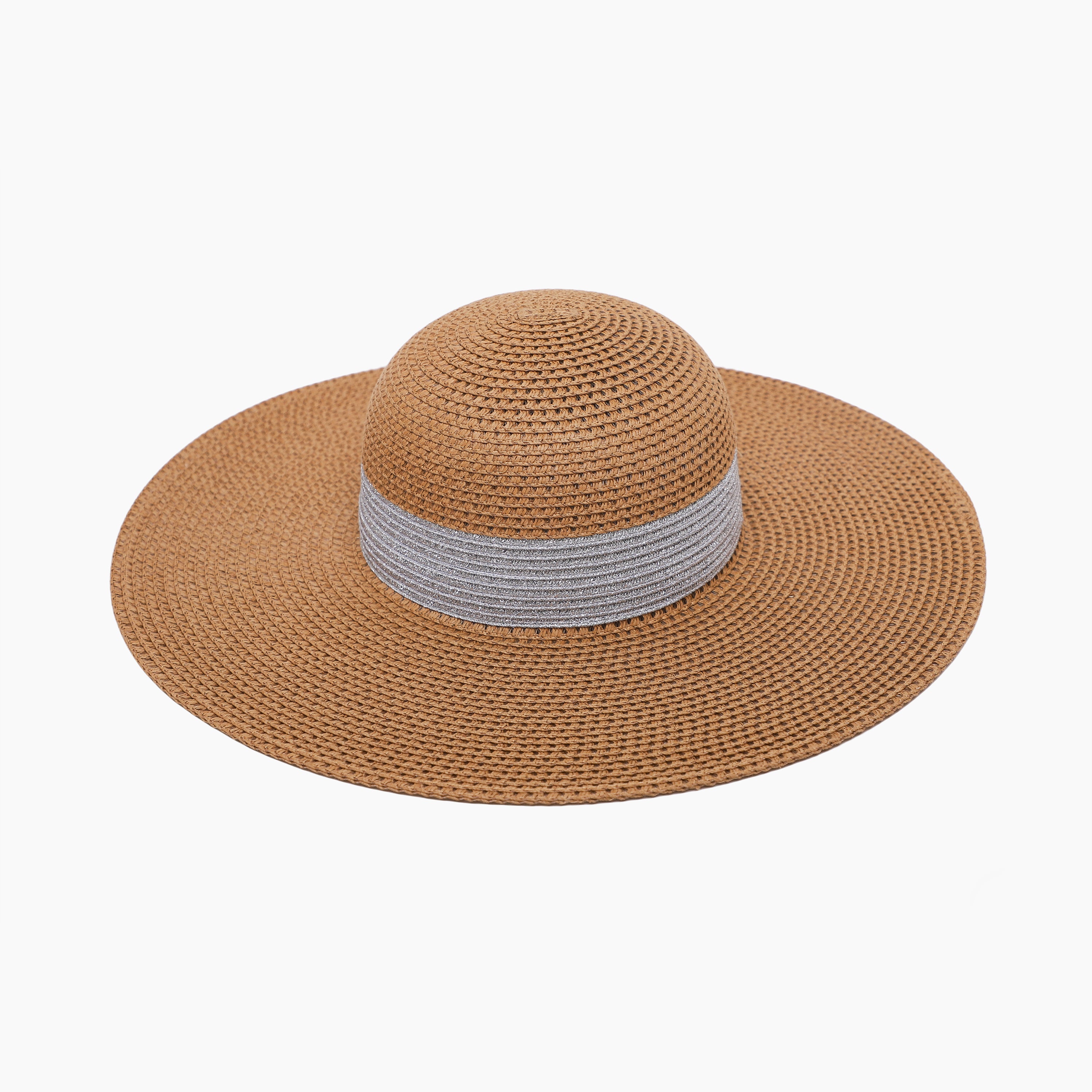 US Stock Wholesale Women's Paper Straw Sun Hat with  Flat Brim and UPF 50+ Sun Protection