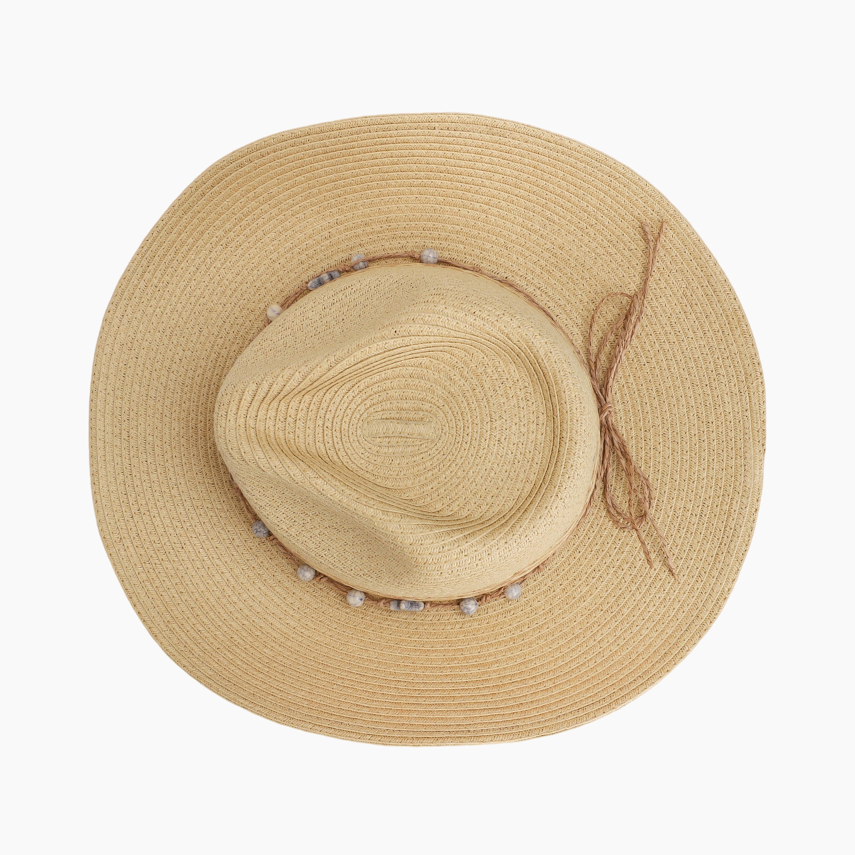 US Stock Wholesale Unisex Paper Straw Cowboy Hat with Upturned Brim and UPF 50+ Sun Protection