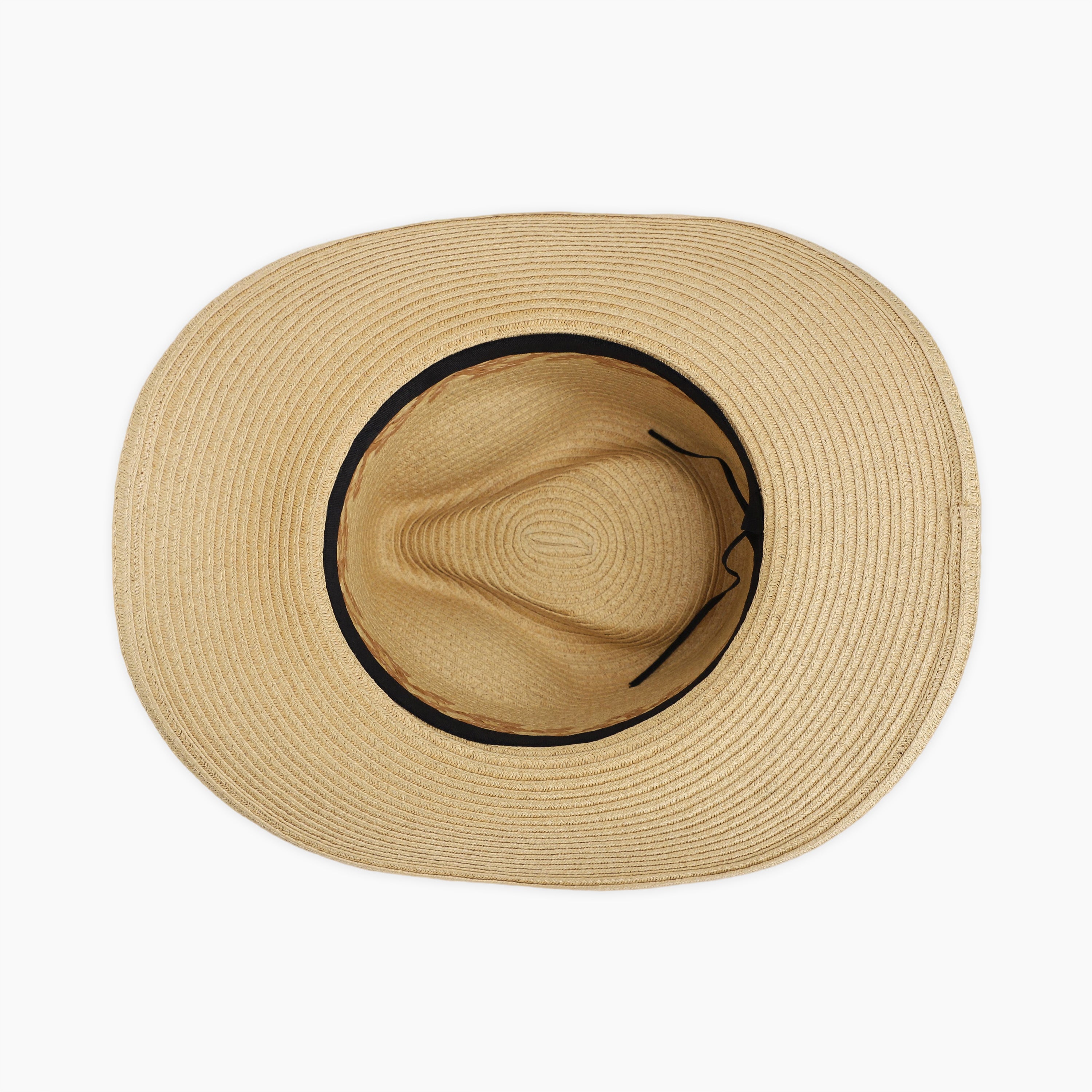 US Stock Wholesale Unisex Paper Straw Cowboy Hat with Upturned Brim and UPF 50+ Sun Protection
