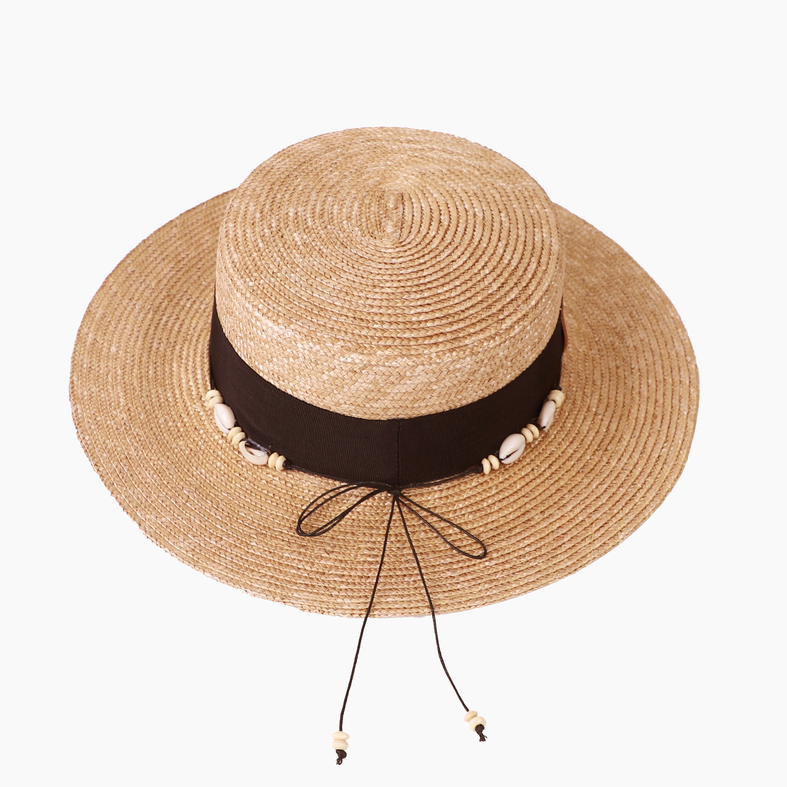 Wholesale Women's Wheat Straw Fedora Hat with  Flat Brim and UPF 50+ Sun Protection