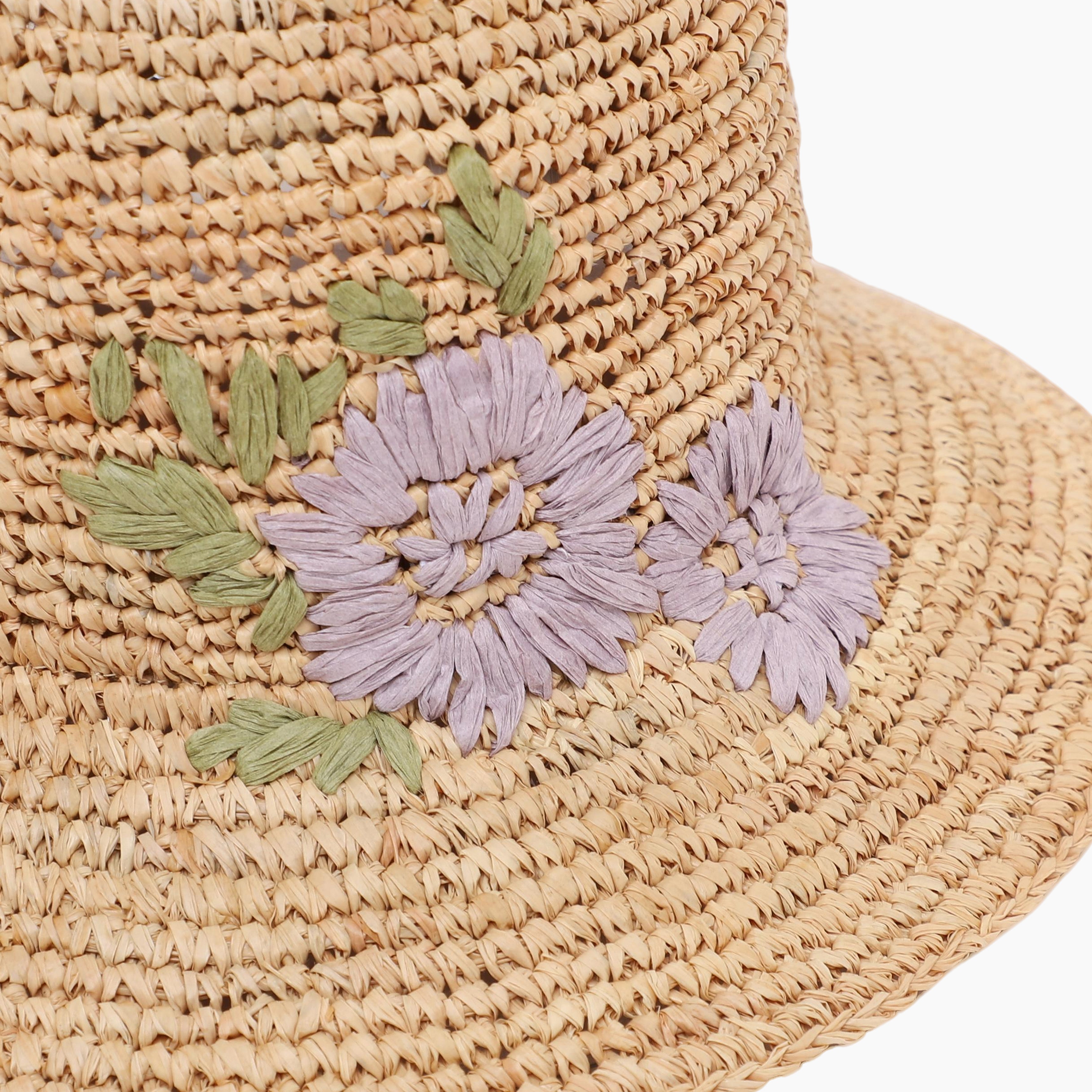 US Stock Wholesale Women‘s Raffia Bucket Hat with Wide Brim and UPF 50+ Sun Protection