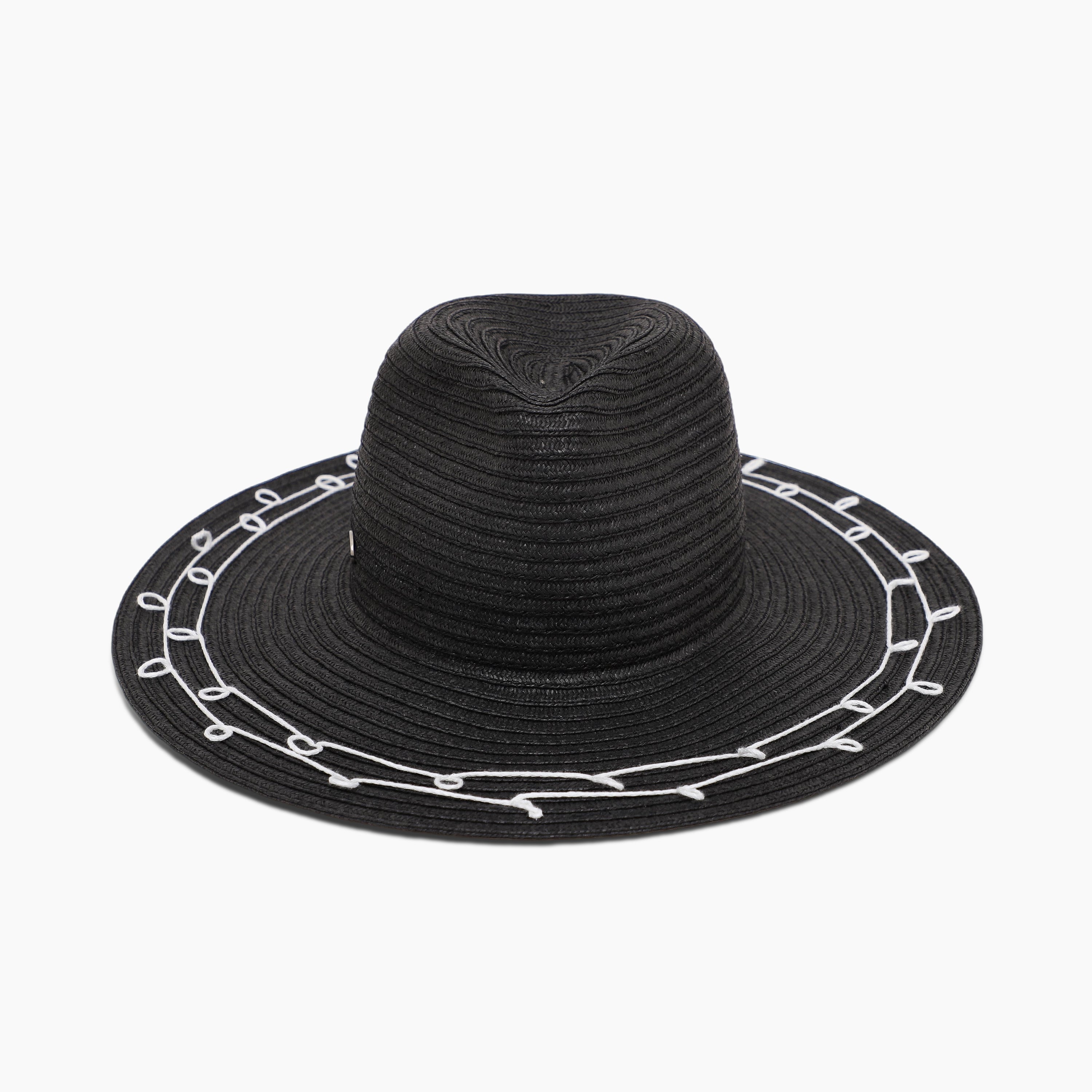 US Stock Wholesale Unisex Paper Straw Fedora Hat with  Flat Brim and UPF 50+ Sun Protection