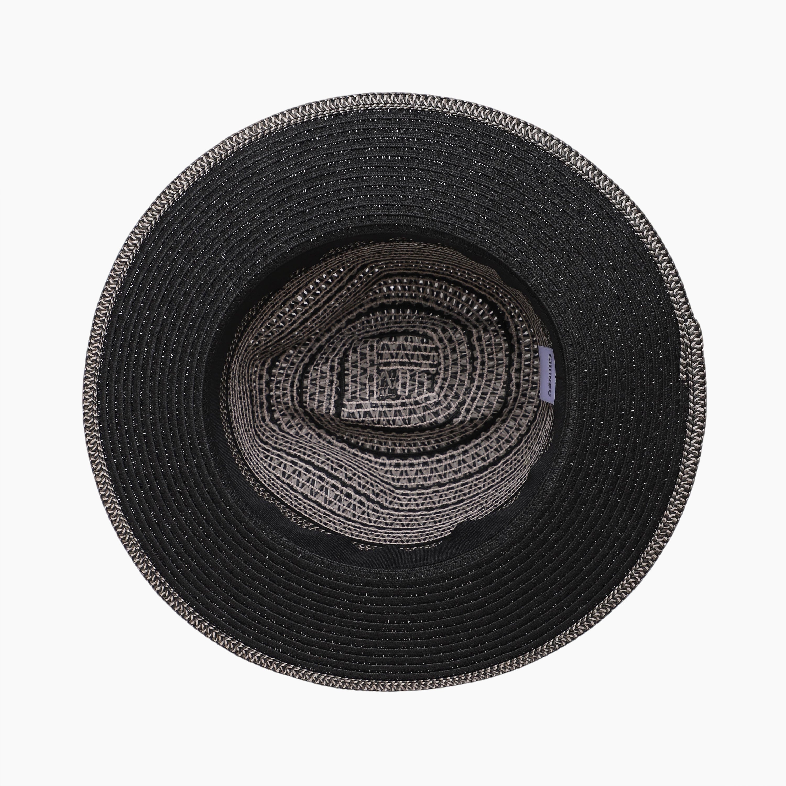 US Stock Wholesale Unisex Paper Straw Fedora Hat with  Flat Brim and UPF 50+ Sun Protection