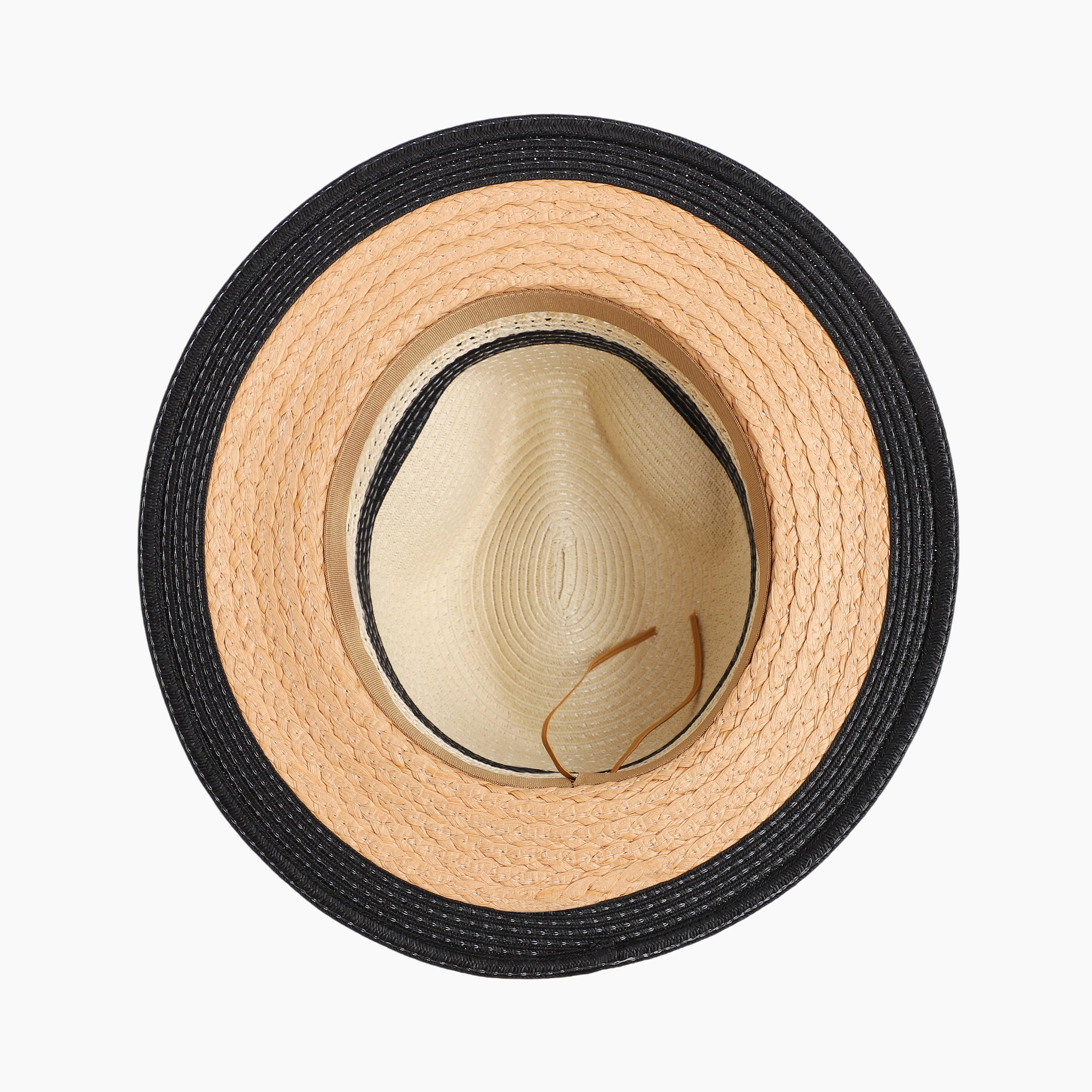 US Stock Wholesale Unisex Paper Straw Fedora Hat with  Flat Brim and UPF 50+ Sun Protection