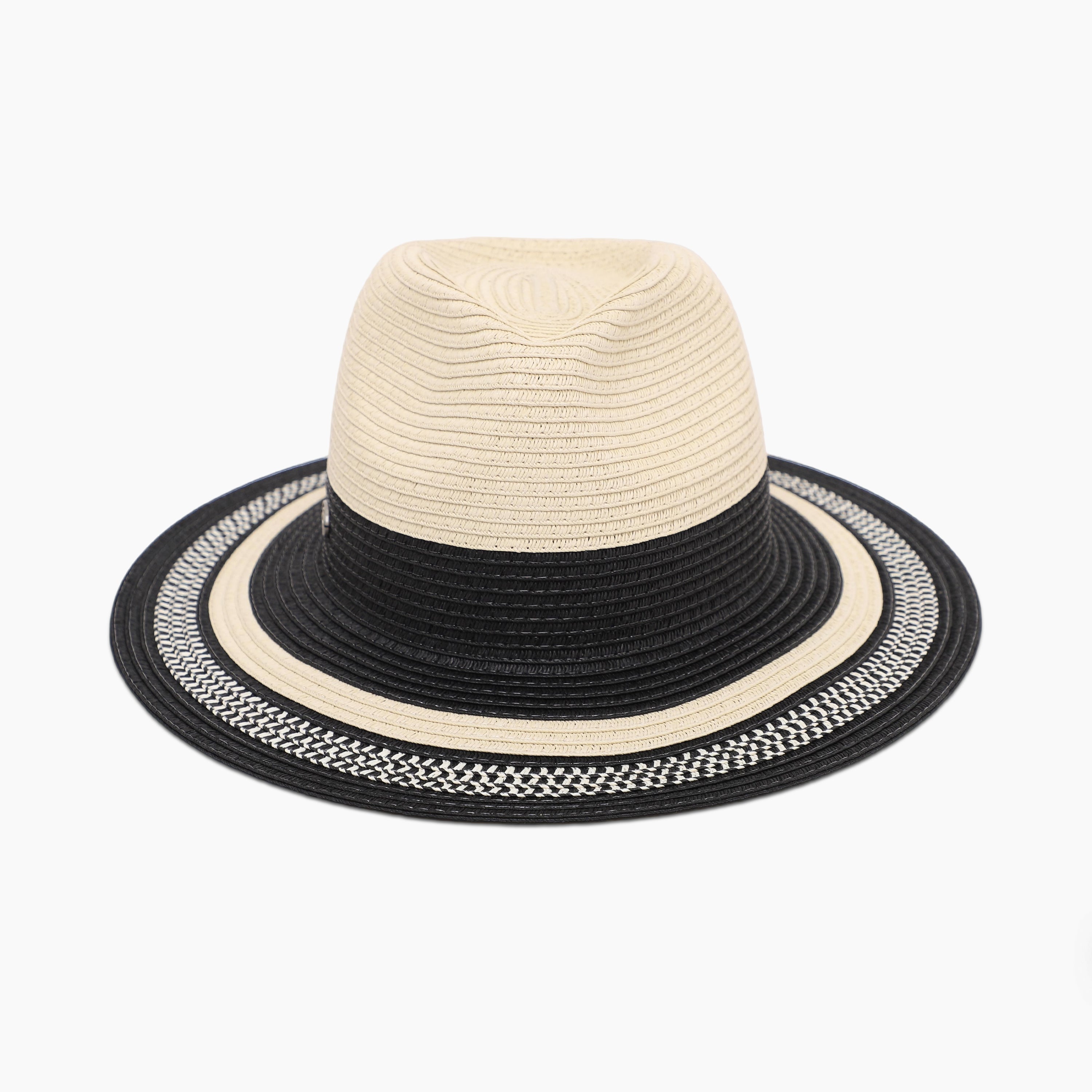 Wholesale Unisex Paper Straw Fedora Hat with  Flat Brim and UPF 50+ Sun Protection