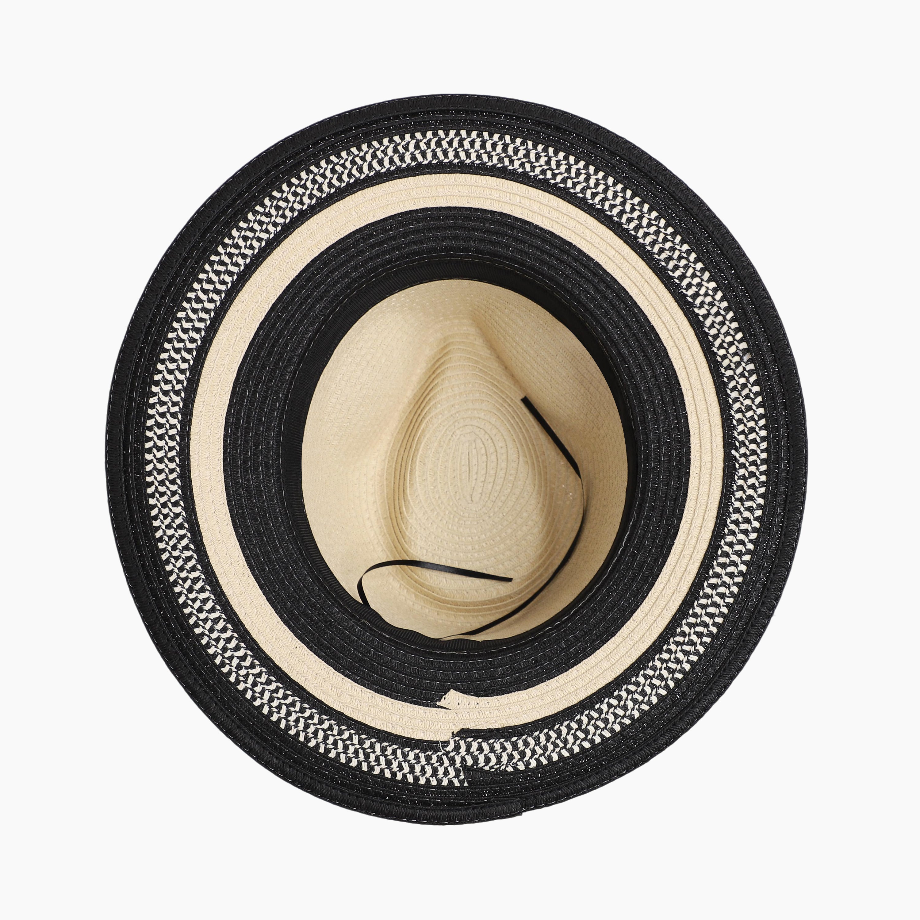 Wholesale Unisex Paper Straw Fedora Hat with  Flat Brim and UPF 50+ Sun Protection