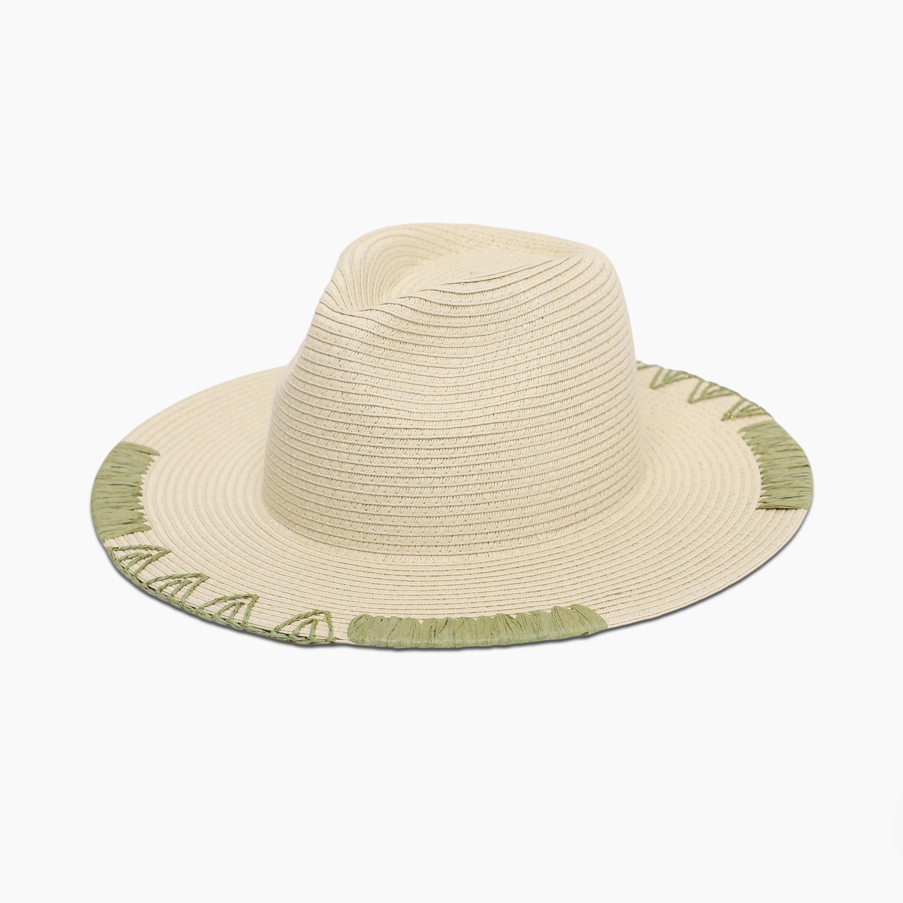 US Stock Wholesale Unisex Paper Straw Fedora Hat with  Flat Brim and UPF 50+ Sun Protection