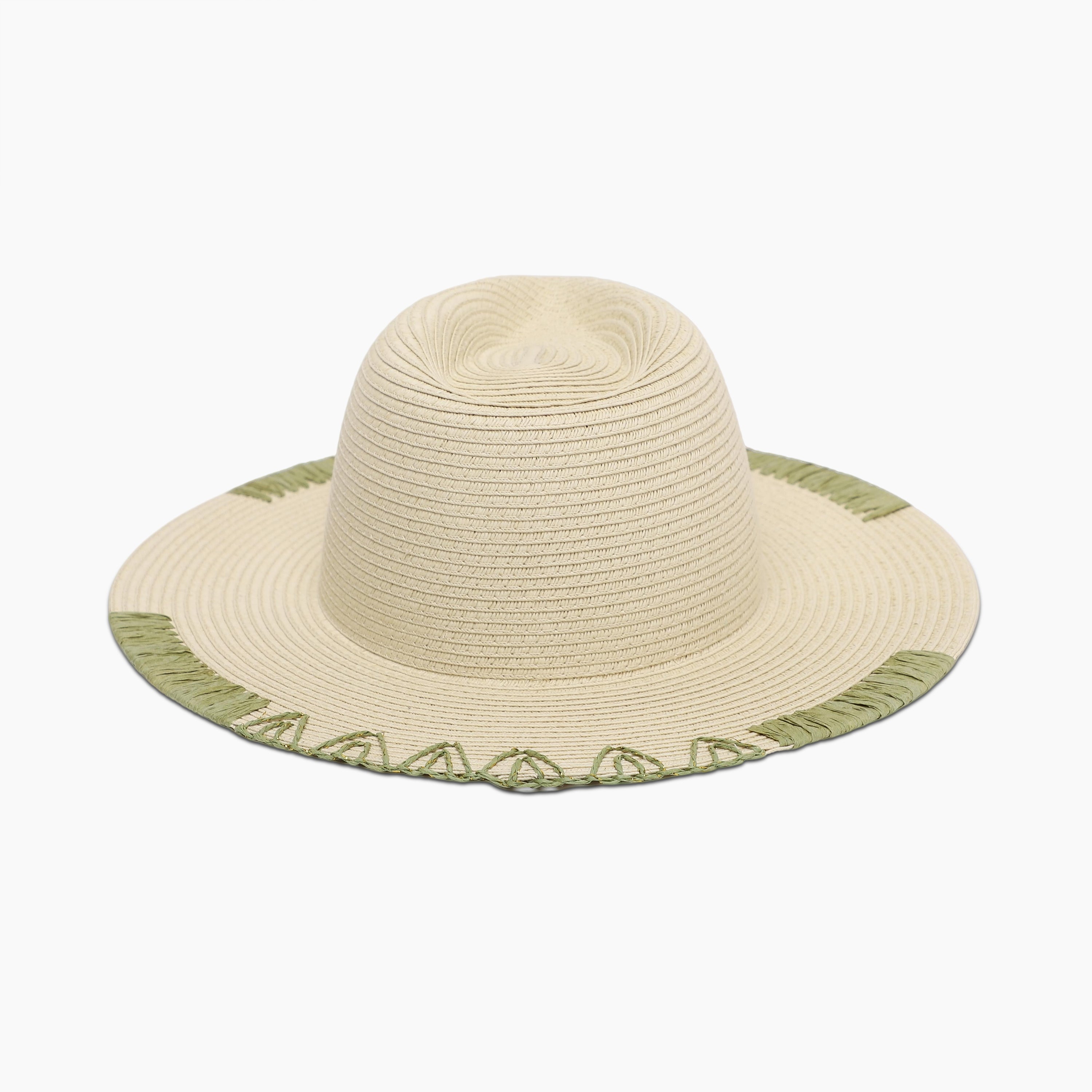 US Stock Wholesale Unisex Paper Straw Fedora Hat with  Flat Brim and UPF 50+ Sun Protection