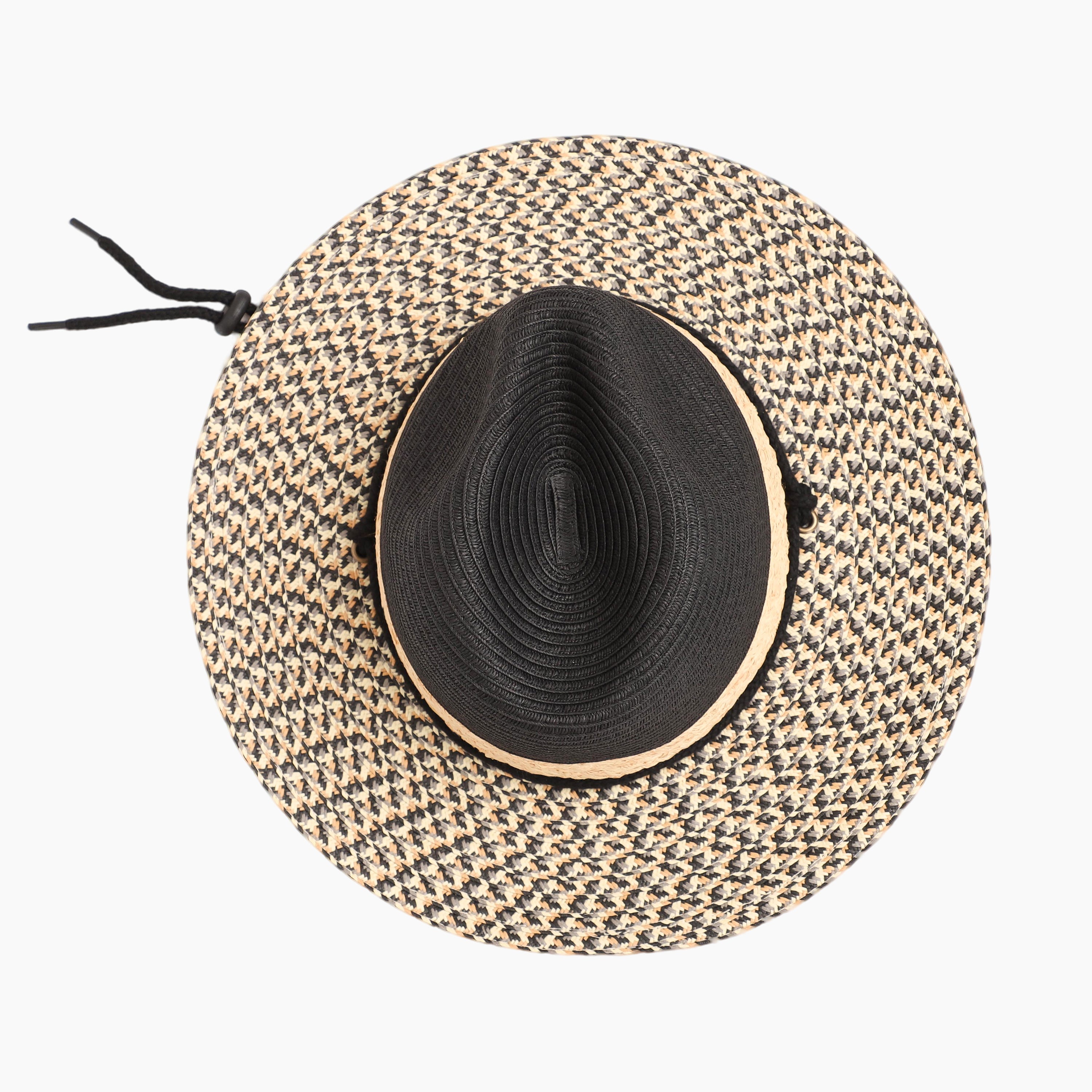 Wholesale Unisex Paper Straw Fedora Hat with  Flat Brim and UPF 50+ Sun Protection