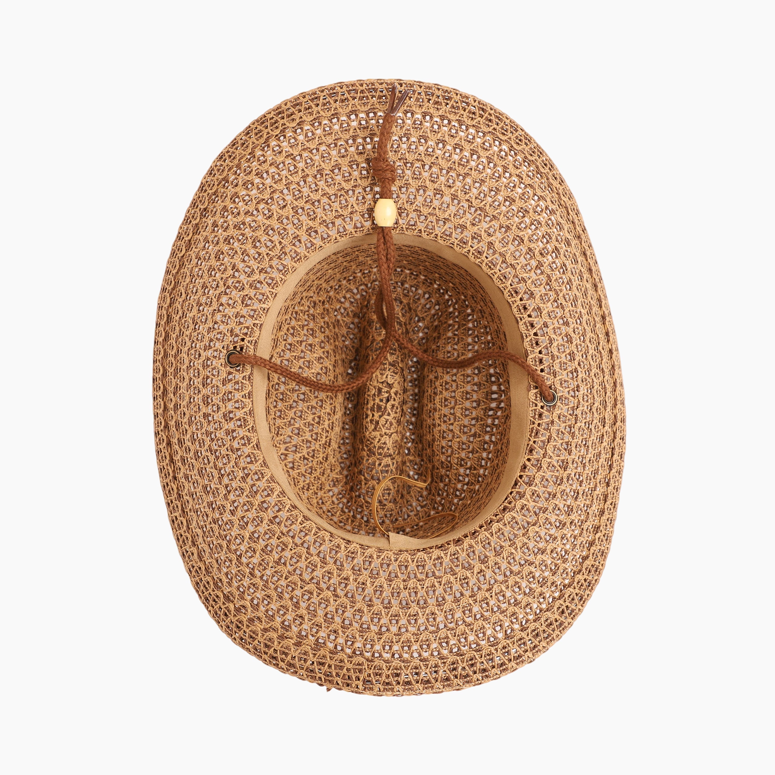 US Stock Wholesale Unisex Paper Straw Cowboy Hat with Upturned Brim and UPF 50+ Sun Protection